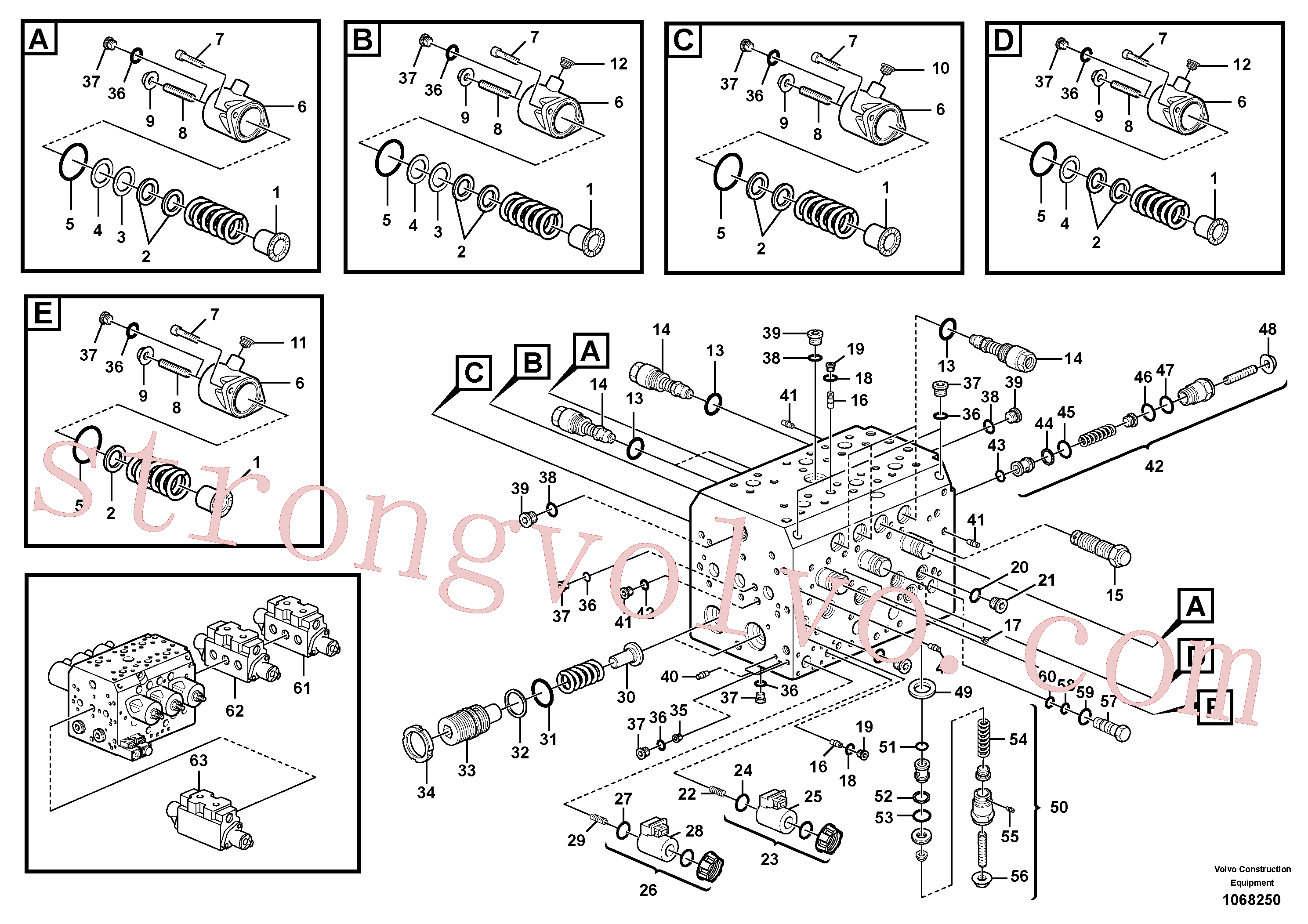 VOE11704840 Volvo Conjunto da válvula principal, bloco de montagem(1068250 Montagem)