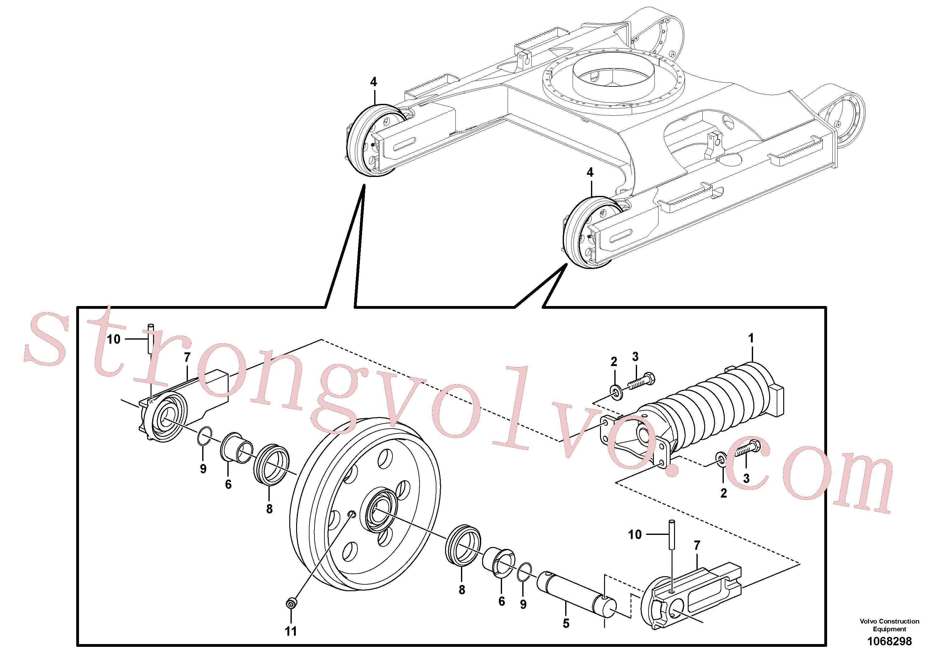 VOE990585 Volvo Rolete dianteiro(1068298 Montagem)