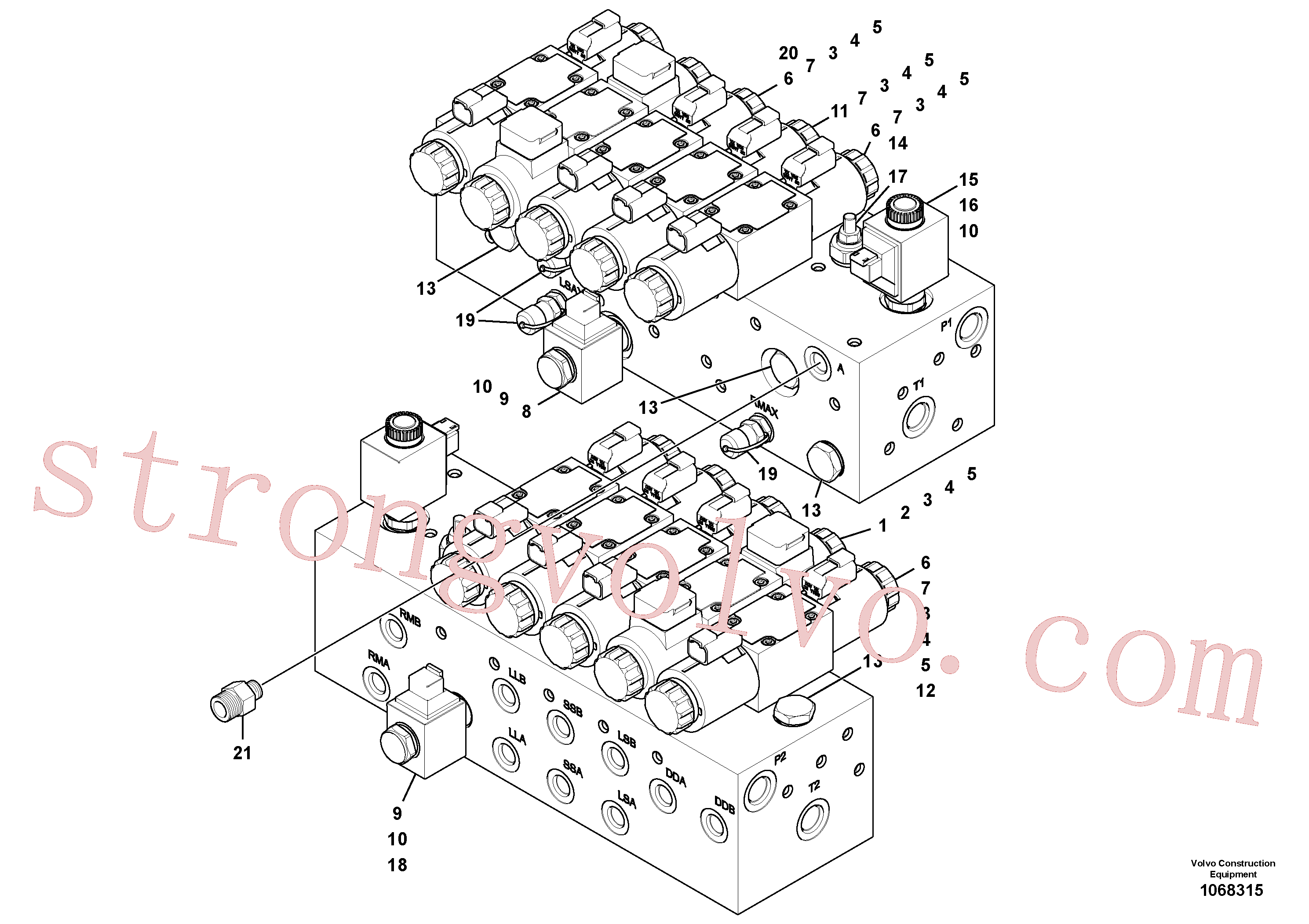 Atacado RM46630596 Porca plástica Volvo escavadeira