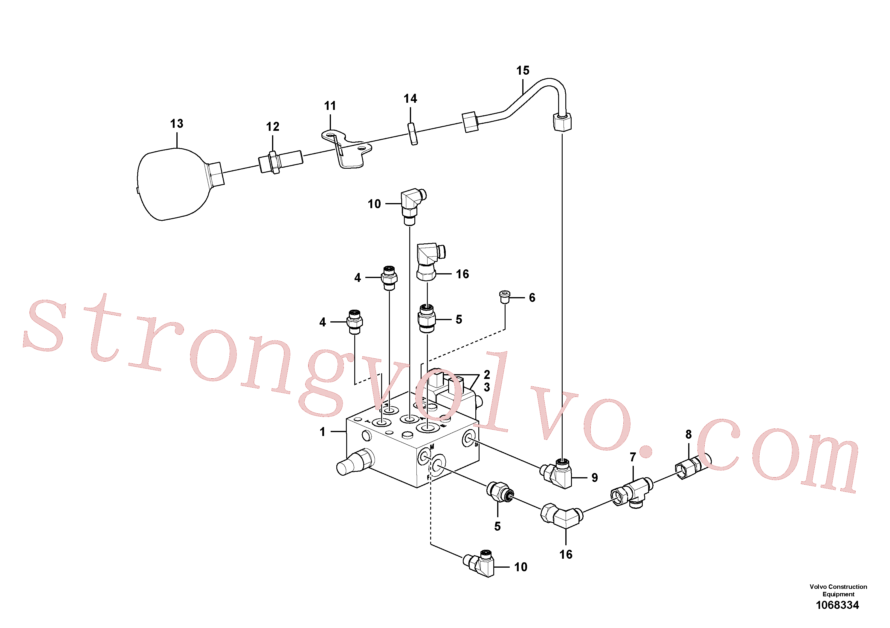 VOE15173126 Volvo Válvula hidráulica(1068334 Montagem)