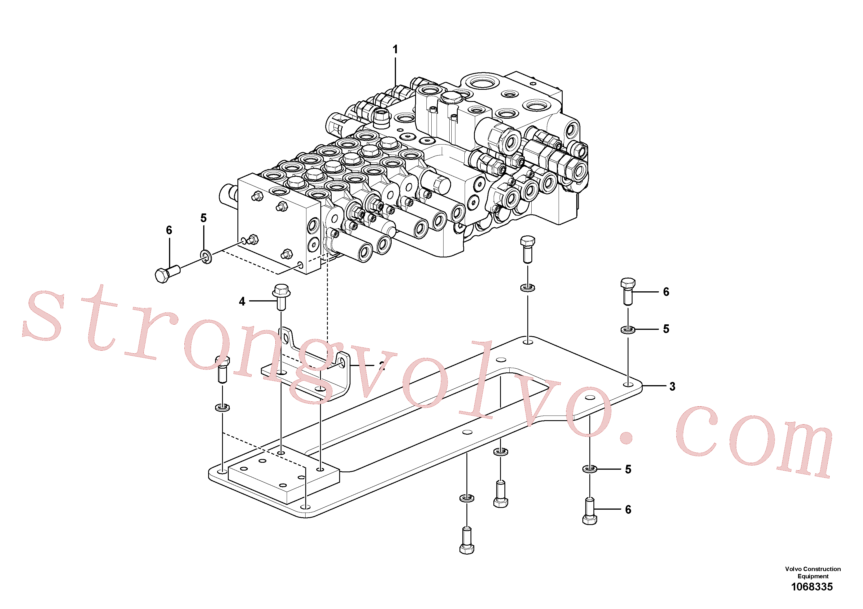 VOE14675393 Volvo Válvula de comando com acessórios.(1068335 Montagem)