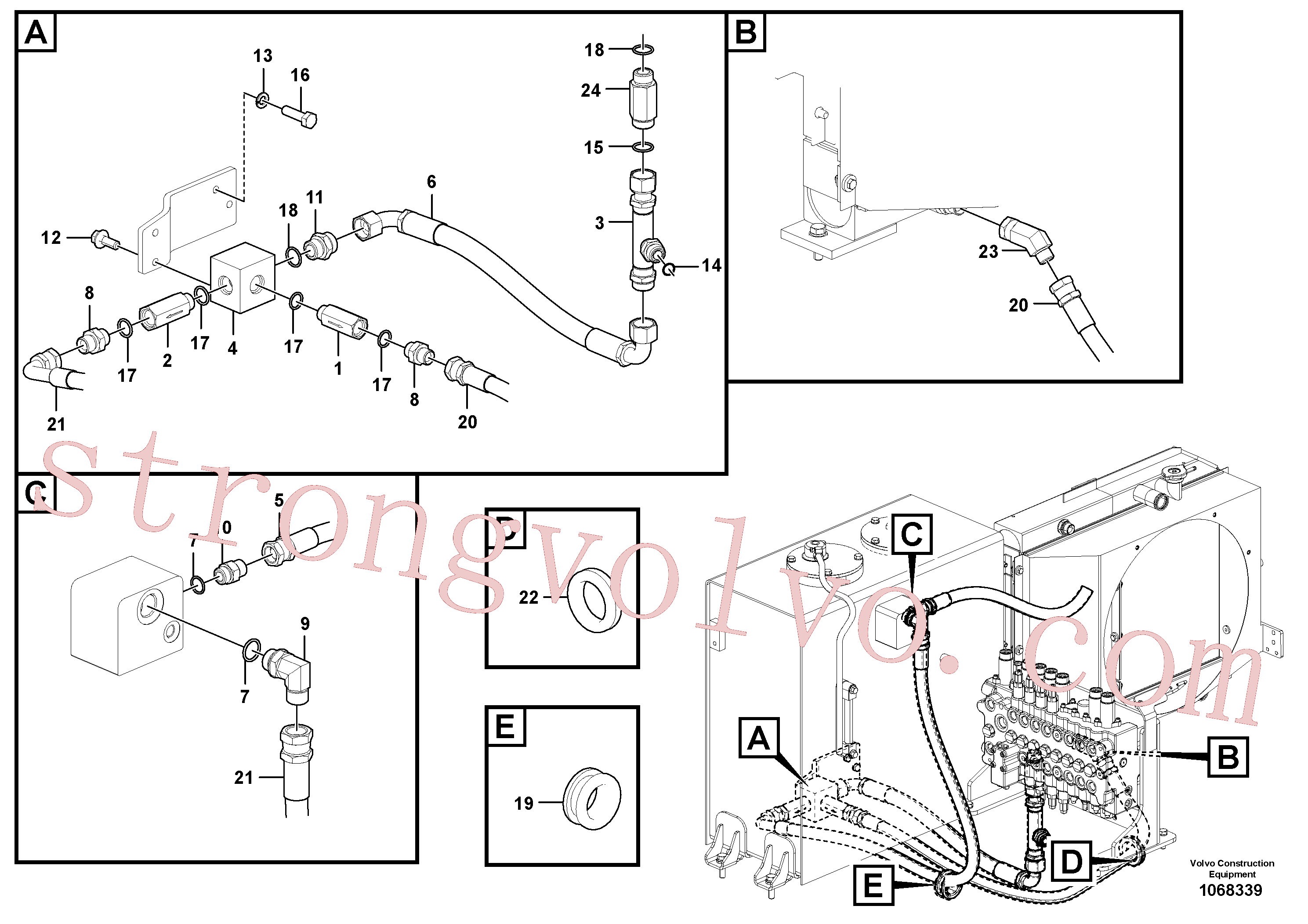 VOE14530845 Volvo Sistema hidráulico, tanque hidráulico para o refrigerador de óleo hidráulico(1068339 Montagem)