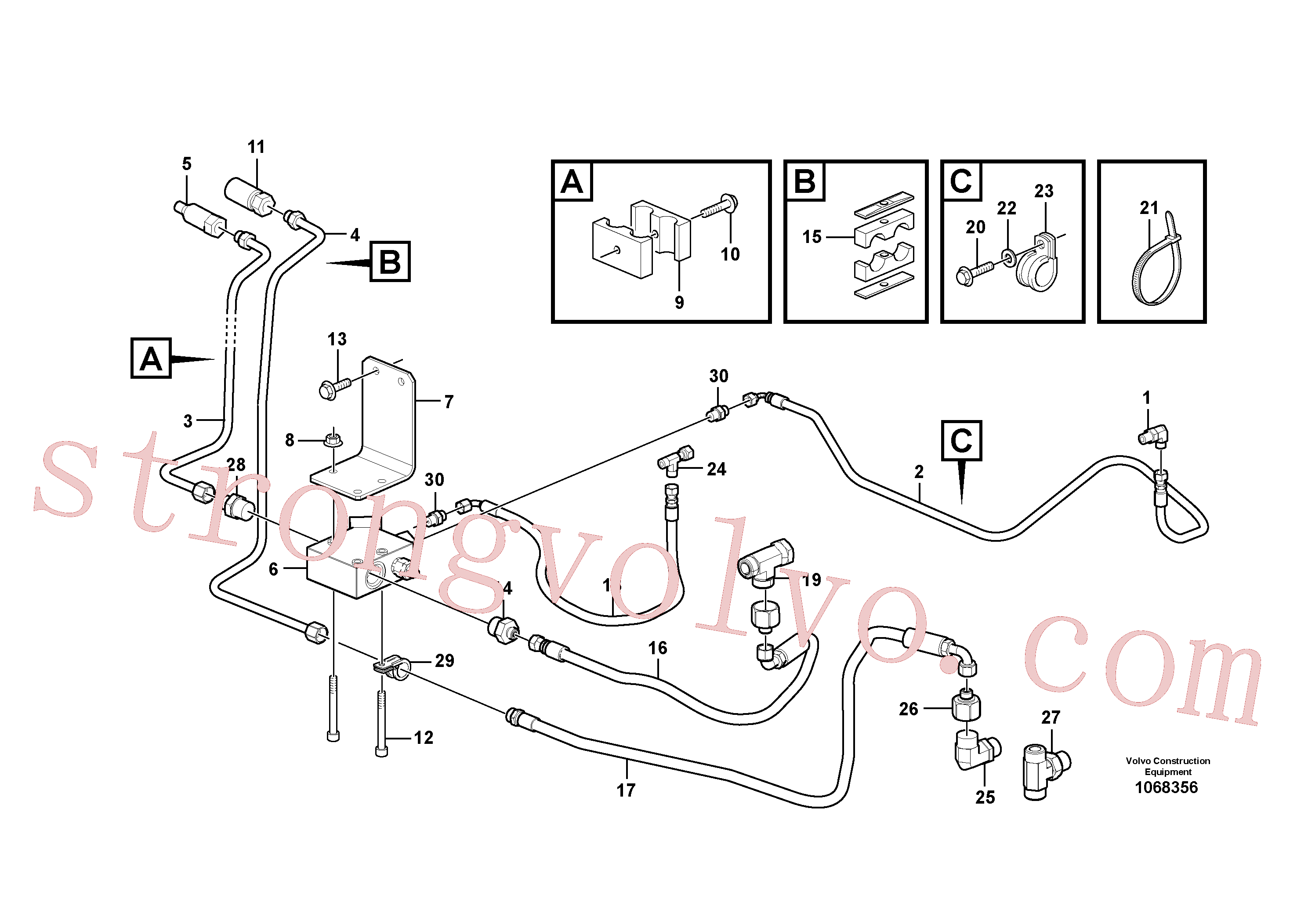 VOE11431025 Volvo Equipamento hidráulico opcional(1068356 Montagem)