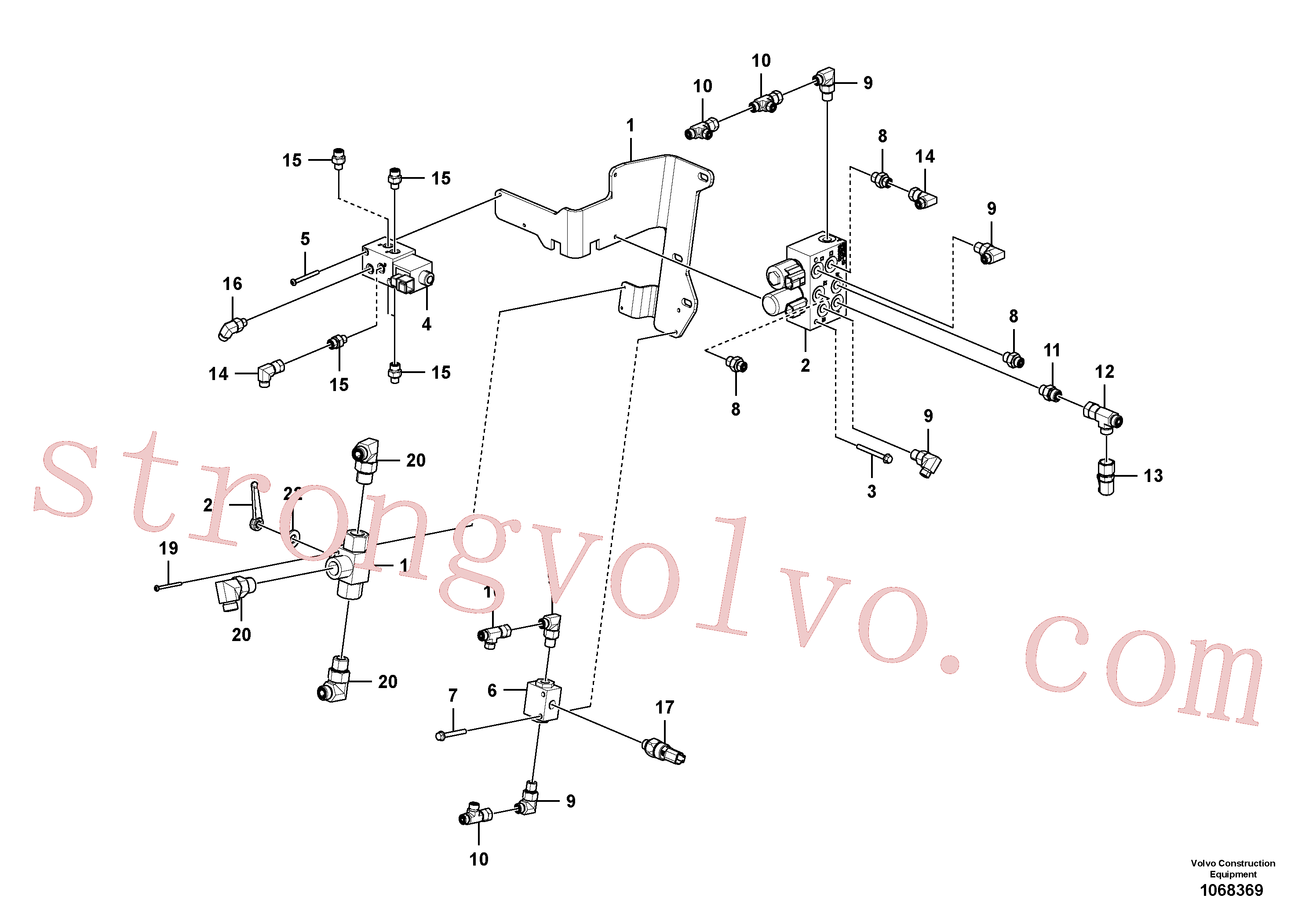 VOE11713204 Volvo Válvula hidráulica(1068369 Montagem)