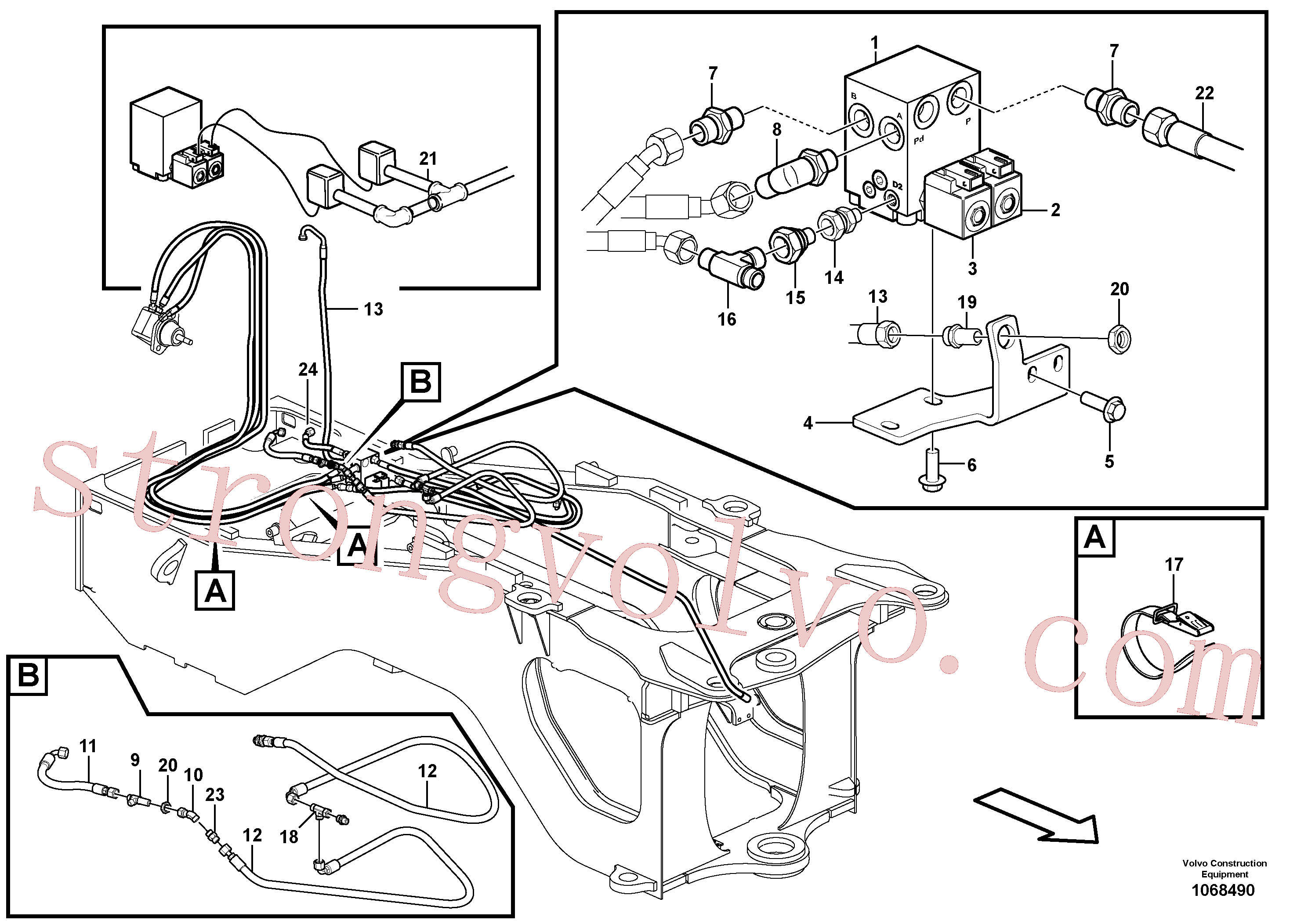 VOE11714323 Volvo Mangueiras para o accionamento do ventilador(1068490 Montagem)