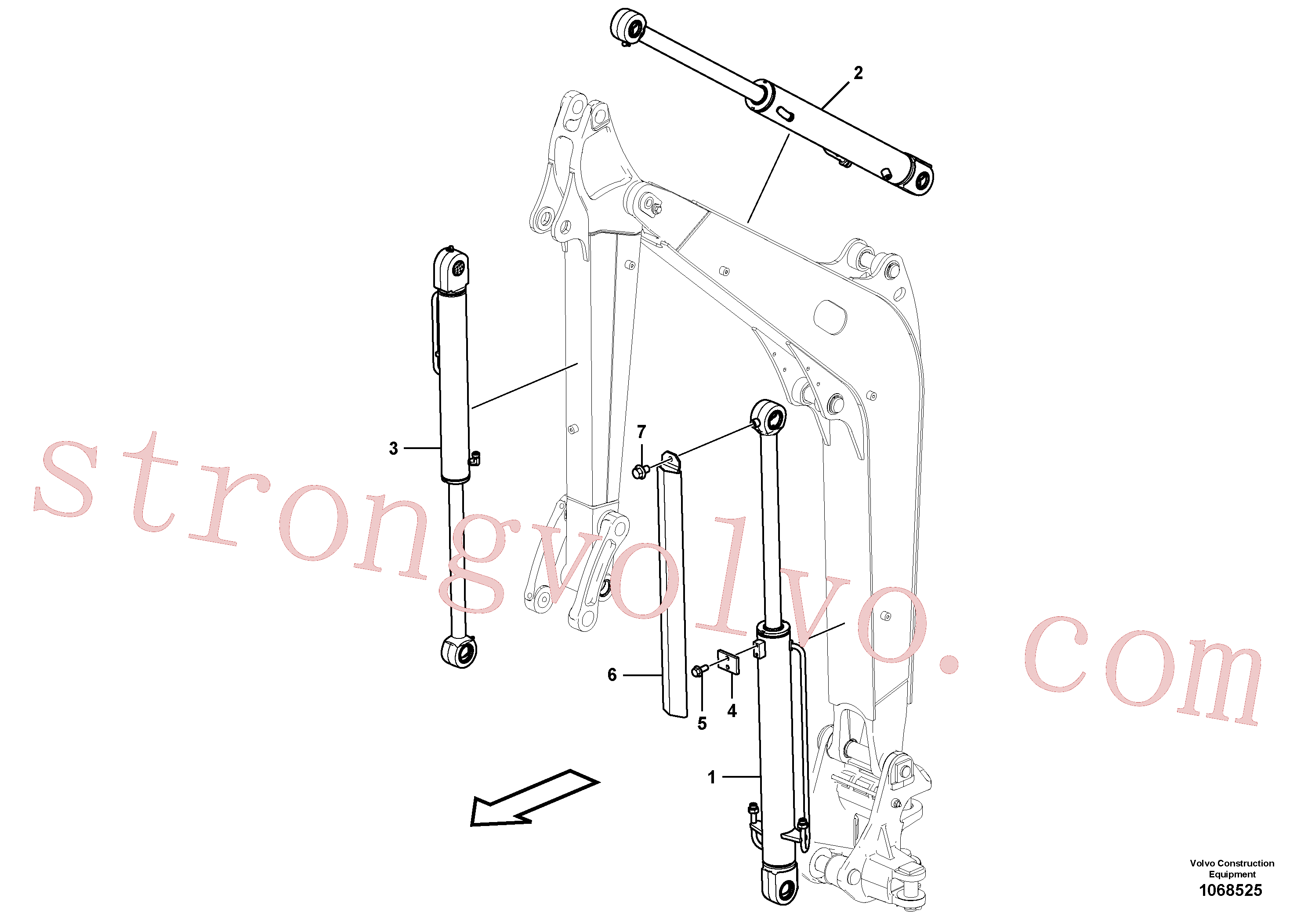 VOE15632971 Volvo Circuito hidráulico (lança)(1068525 Montagem)