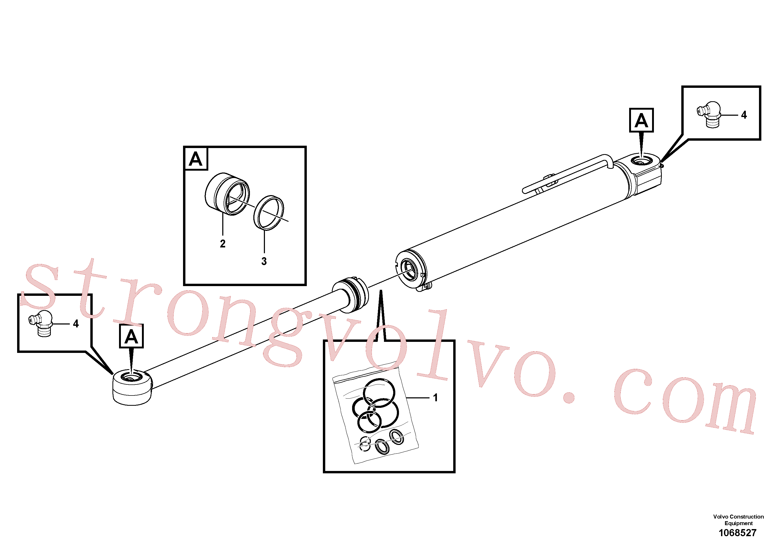 VOE15641636 Volvo Cilindro do braço de afundamento(1068527 Montagem)