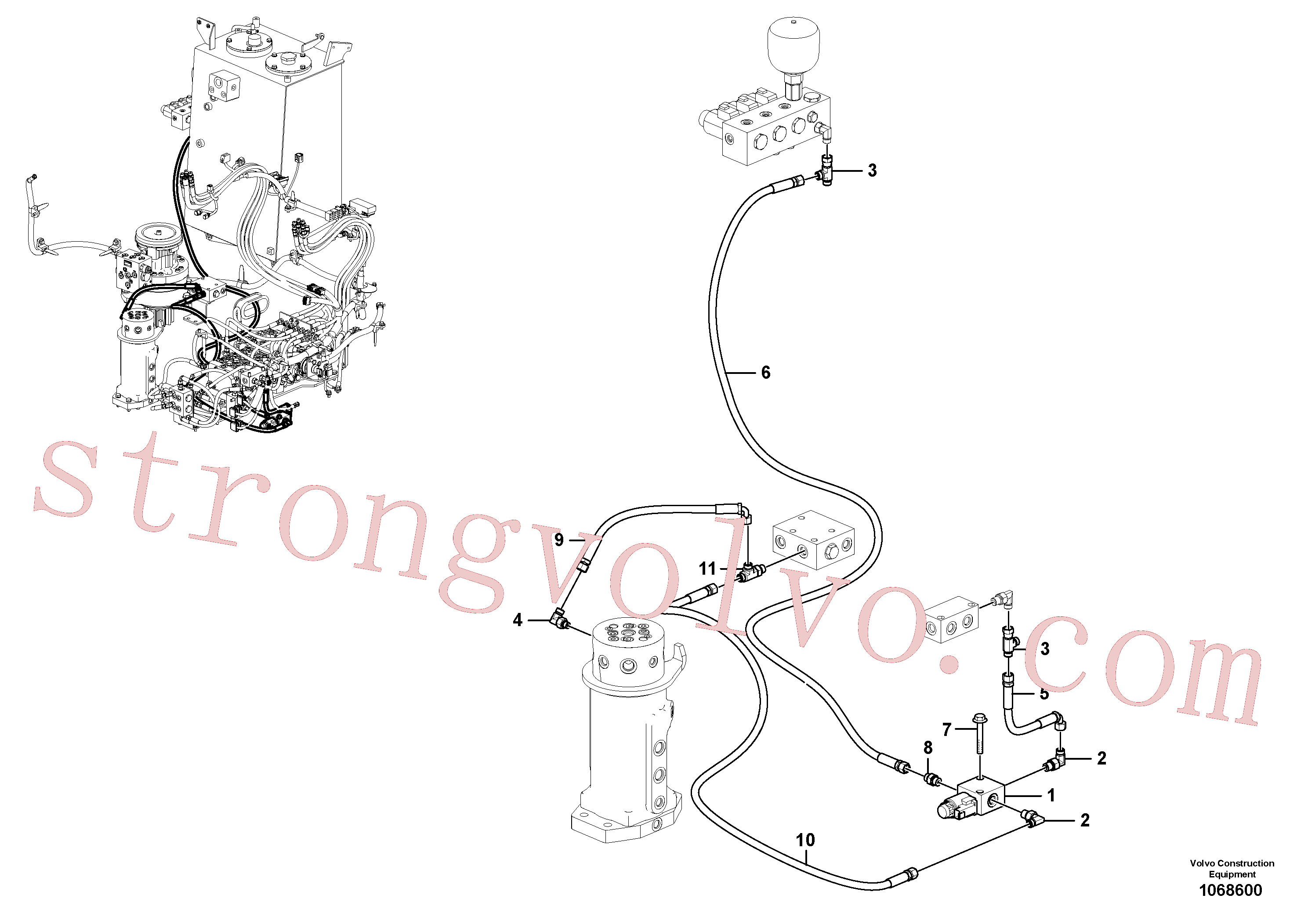 VOE14553284 Volvo Sistema servomotor, lâmina de terraplanagem(1068600 Montagem)