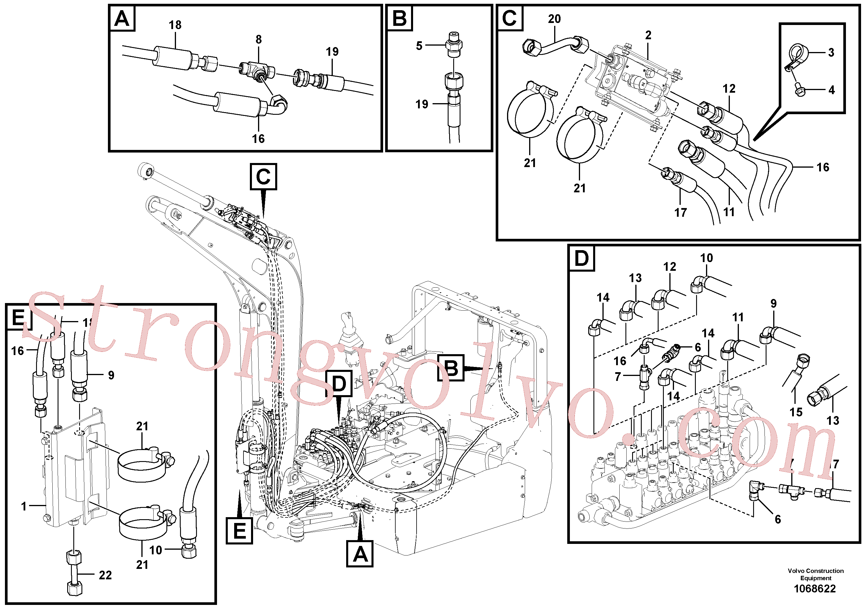 VOE11804502 Volvo Hidráulica de serviço, válvulas(1068622 Montagem)