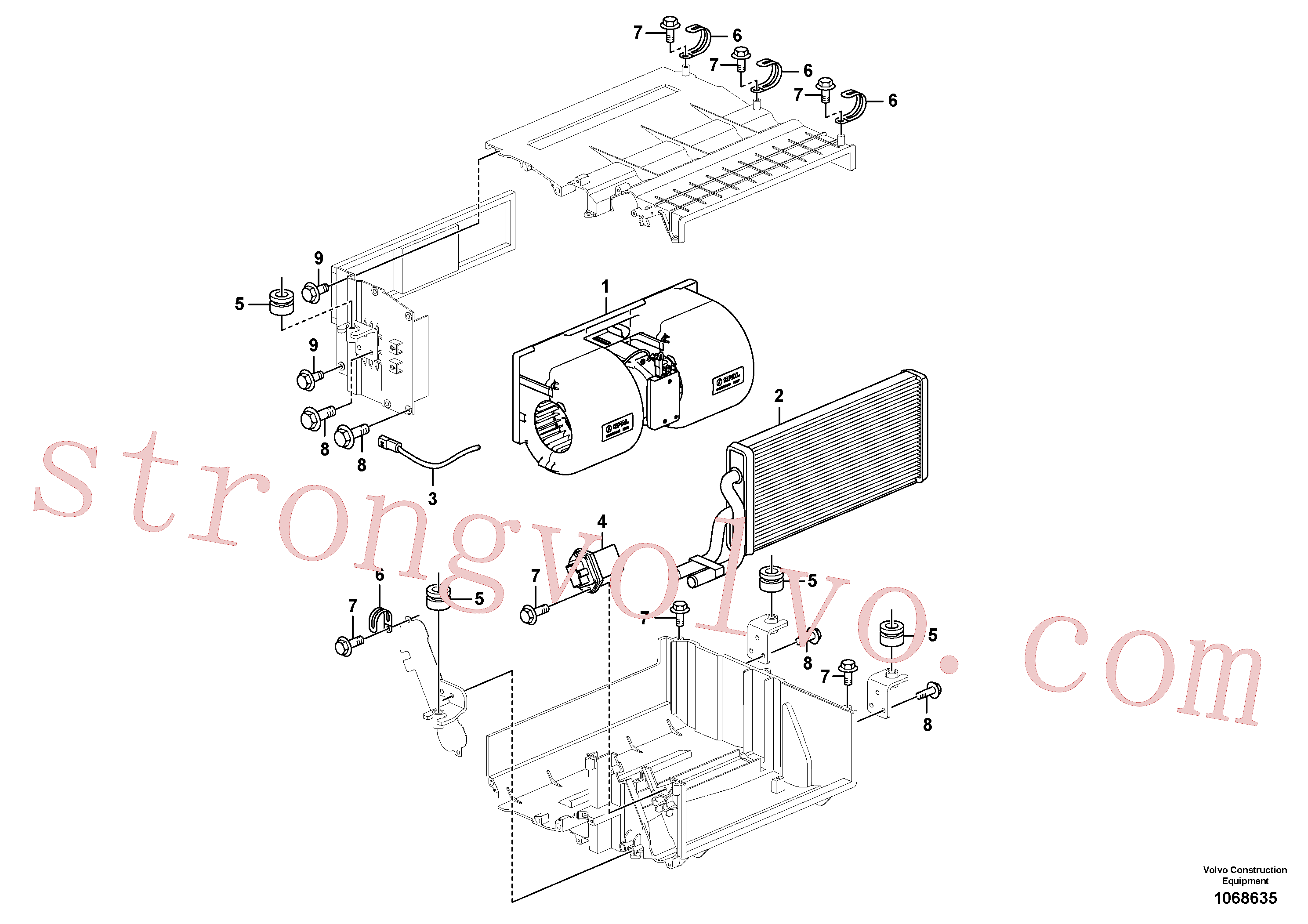 SA9042-10502 Volvo Unidade de aquecimento(1068635 Montagem)