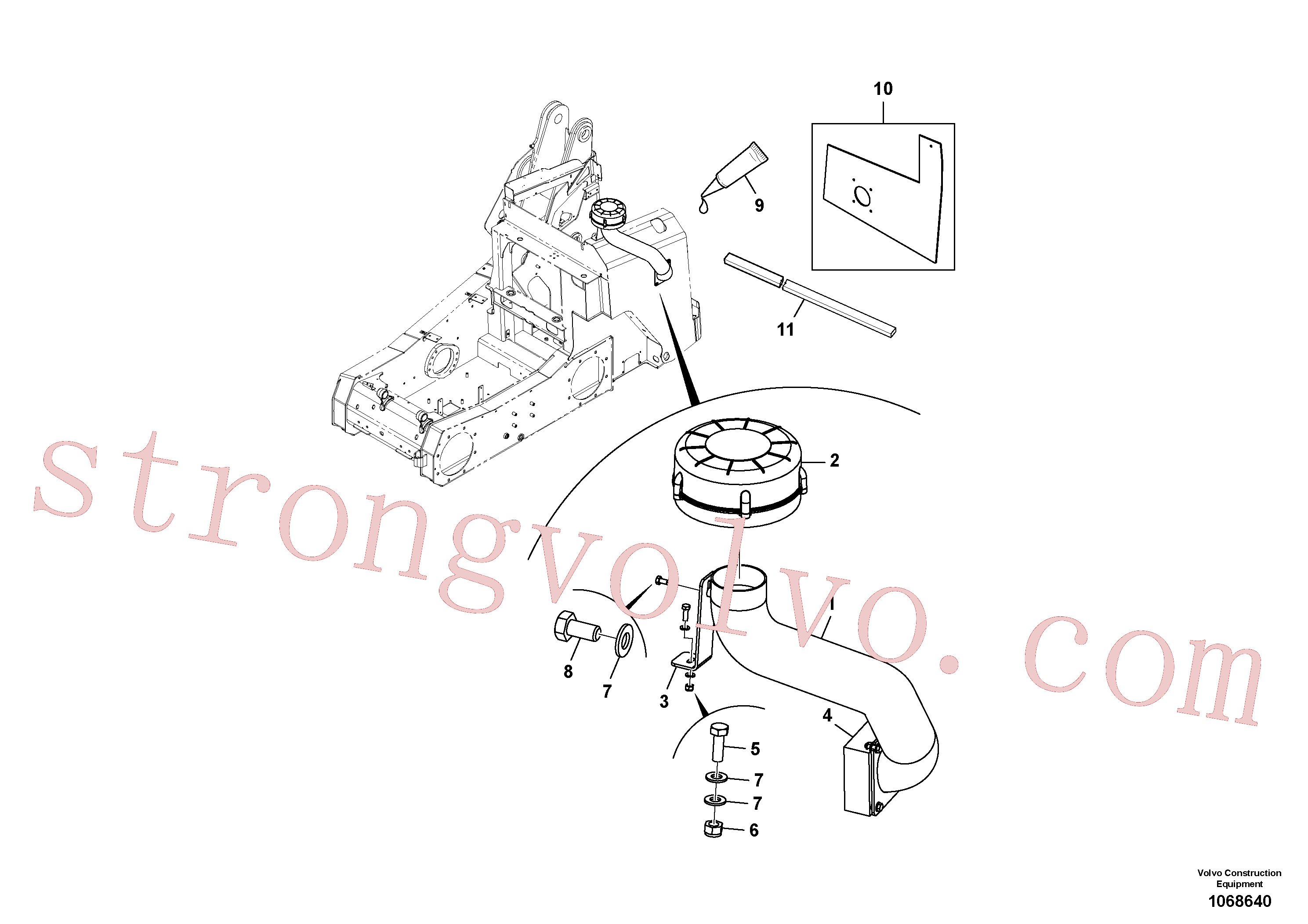 VOE16213997 Parafuso batente Volvo escavadeira