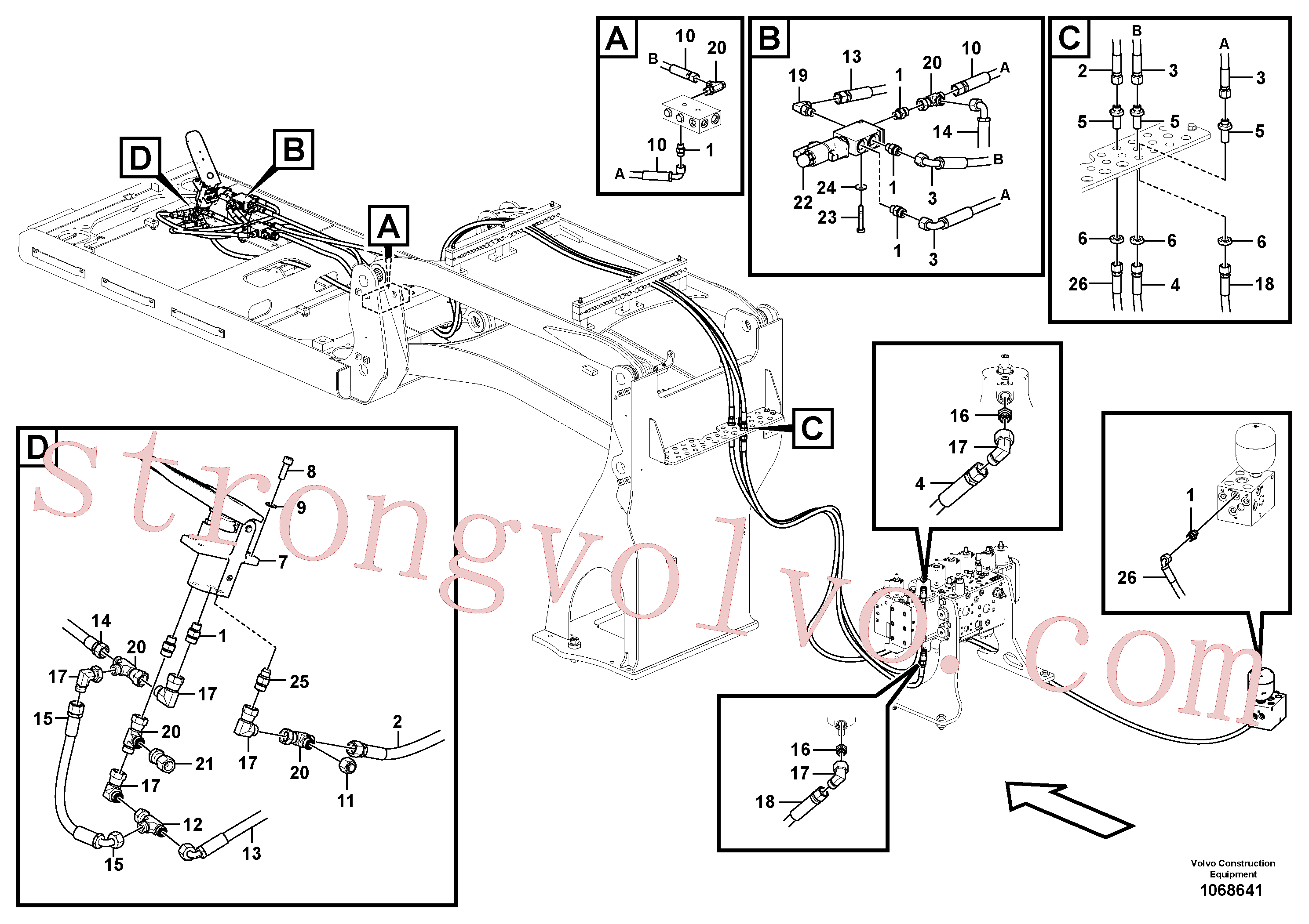 VOE937841 Volvo Sistema servomotor, válvula de comando para pedal da válvula de comando(1068641 Montagem)