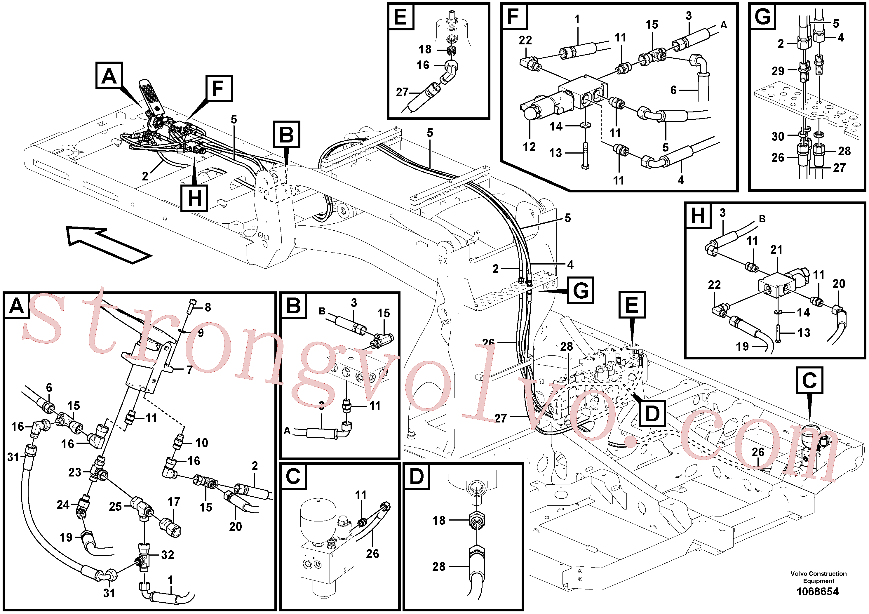 VOE14634921 Volvo Sistema servomotor, válvula de comando para pedal da válvula de comando(1068654 Montagem)