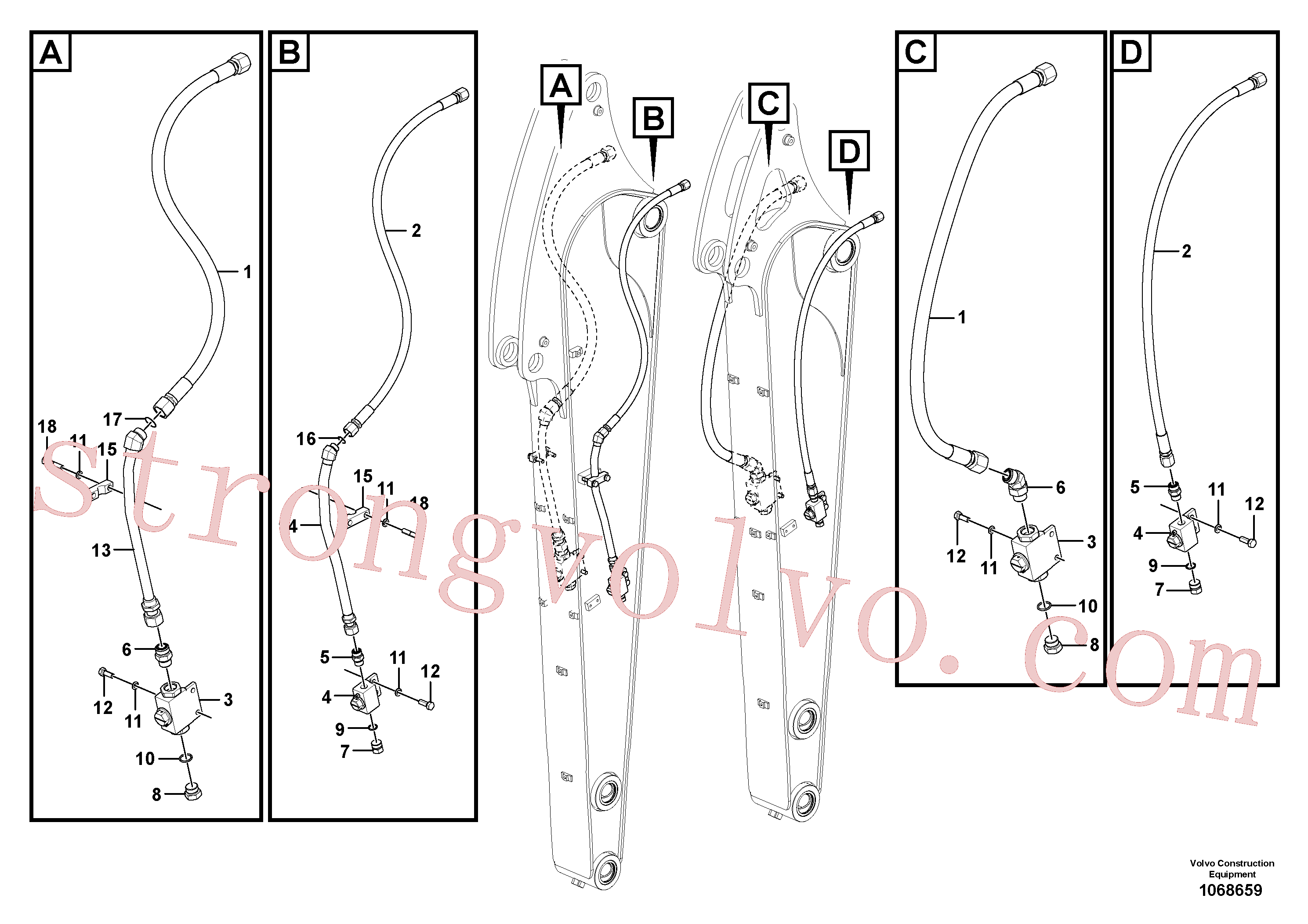 VOE14628037 Pipe Inscreva-se para Volvo Acessórios para escavadeira