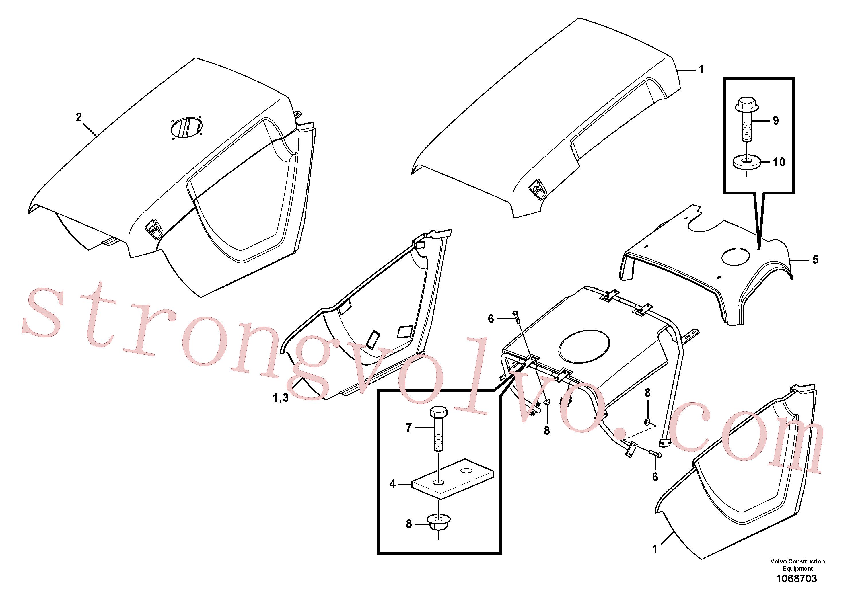 VOE925739 Volvo Capot do motor(1068703 Montagem)