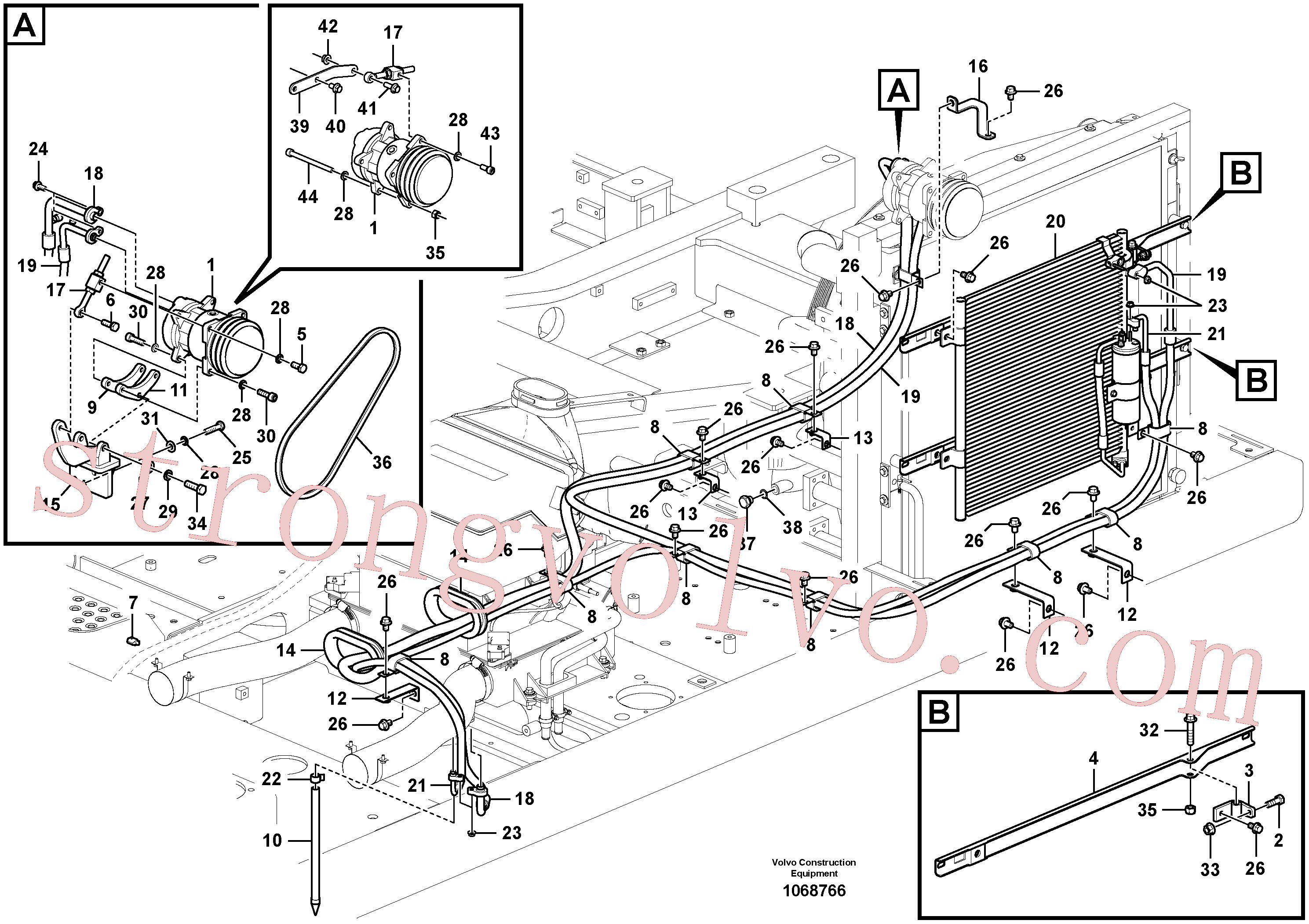 VOE997868 Volvo Linha da unidade do ar condicionado(1068766 Montagem)