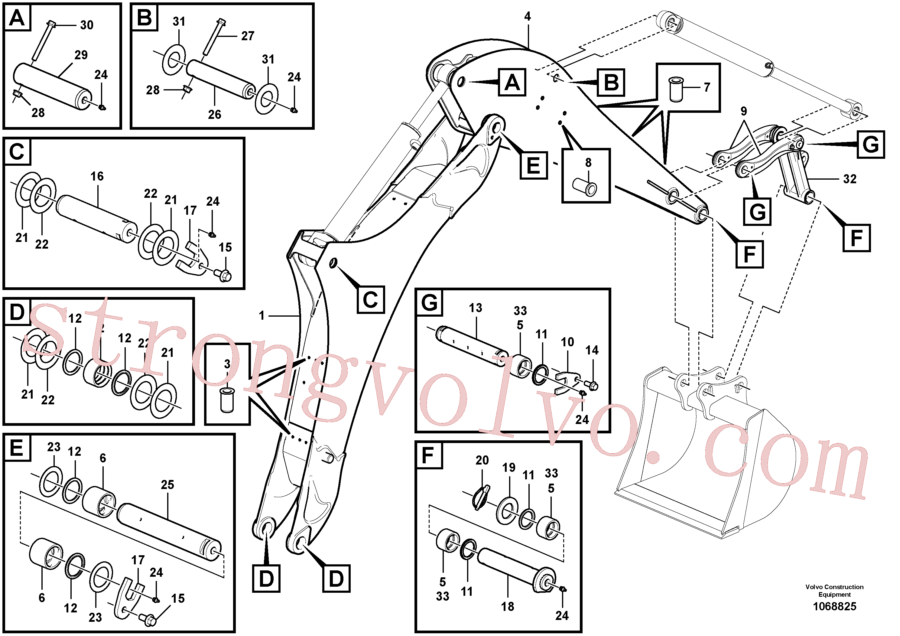 VOE11883275 Volvo Lança e braço de afundamento(1068825 Montagem)