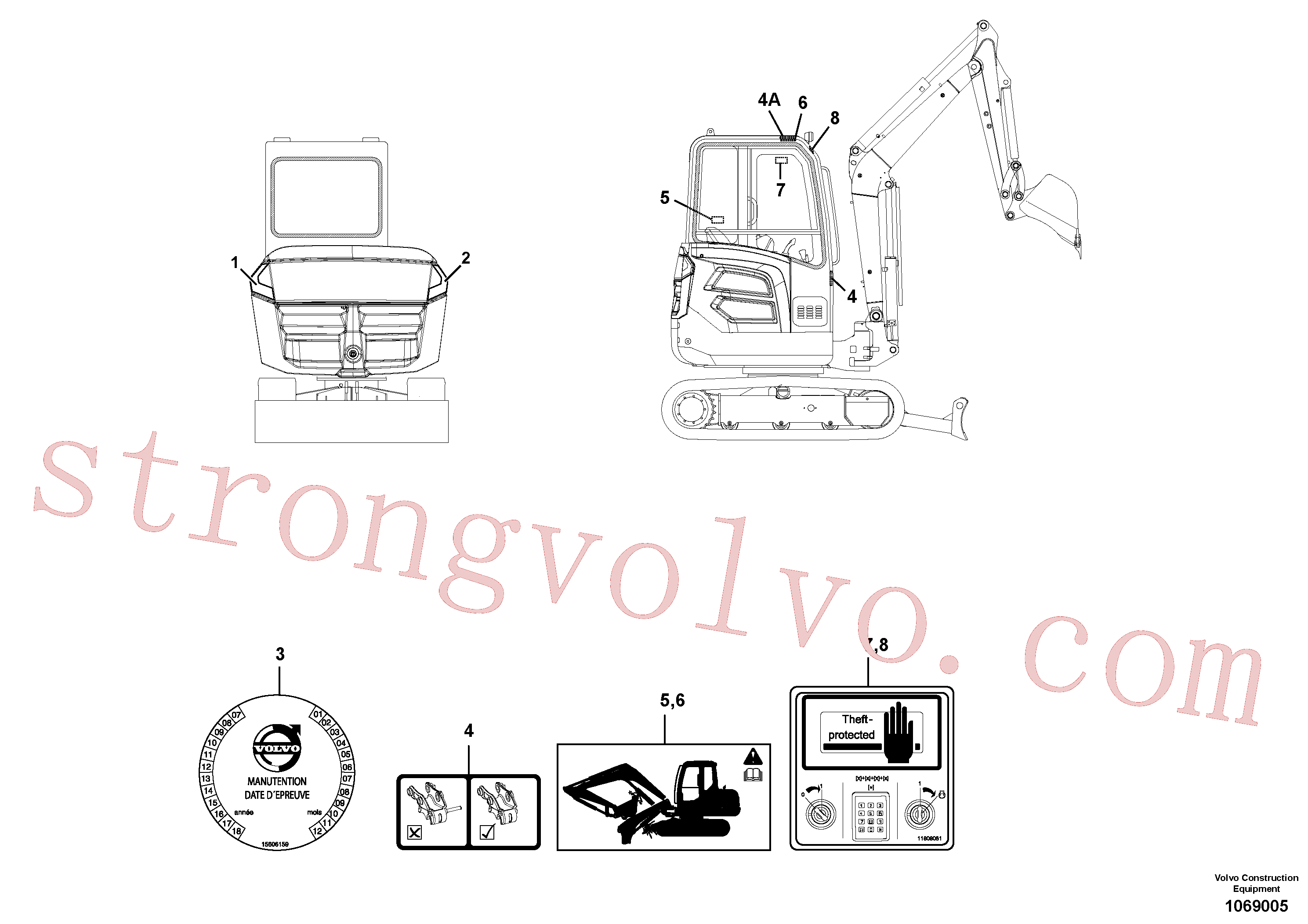 VOE15653295 Volvo Placas de sinalização e etiquetas adesivas(1069005 Montagem)