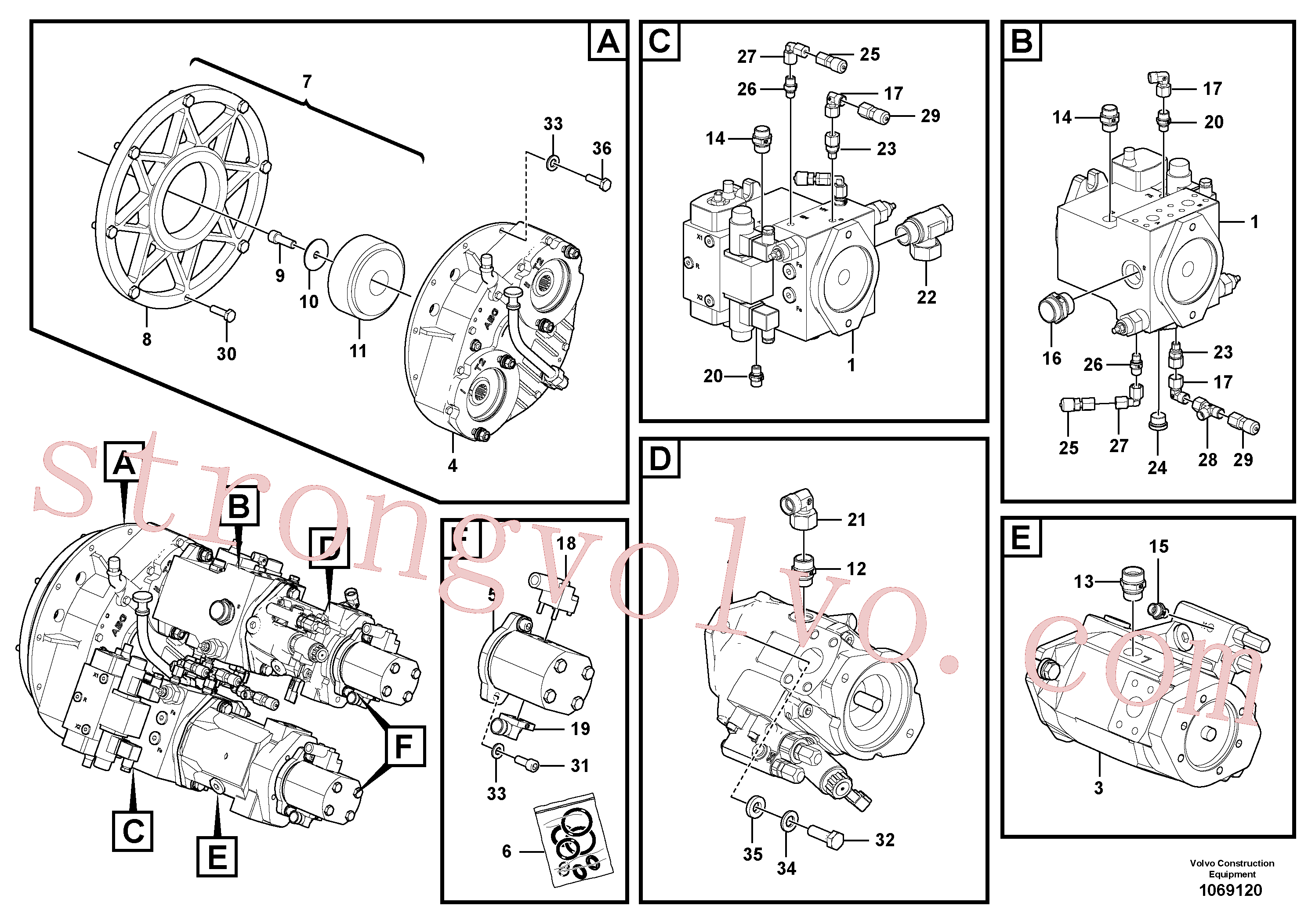 RM80790066 Volvo Distribuidor da caixa de engrenagem(1069120 Montagem)