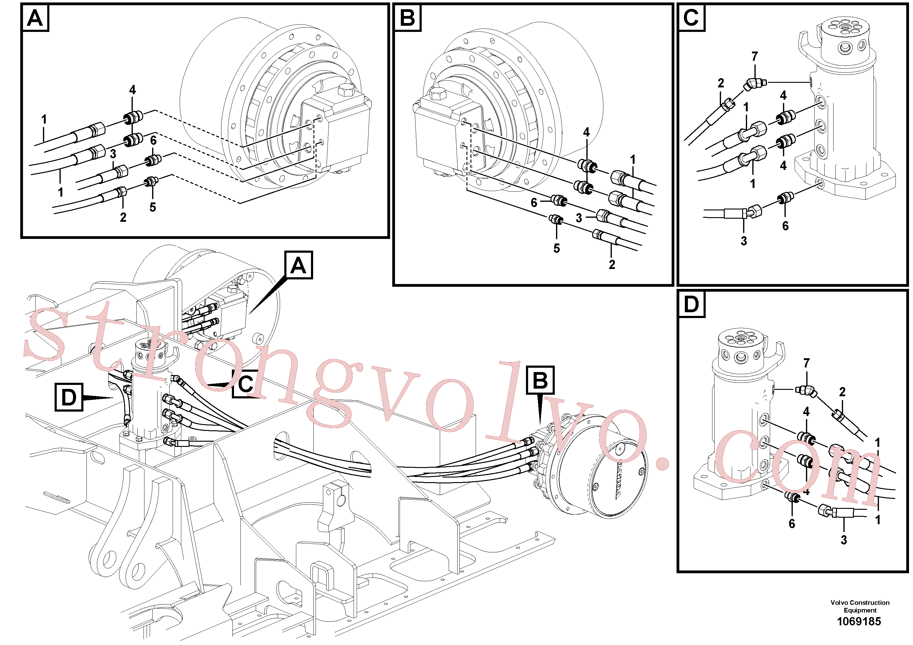 VOE15800219 Volvo Linha da rótula, rótula ao motor de curso(1069185 Montagem)