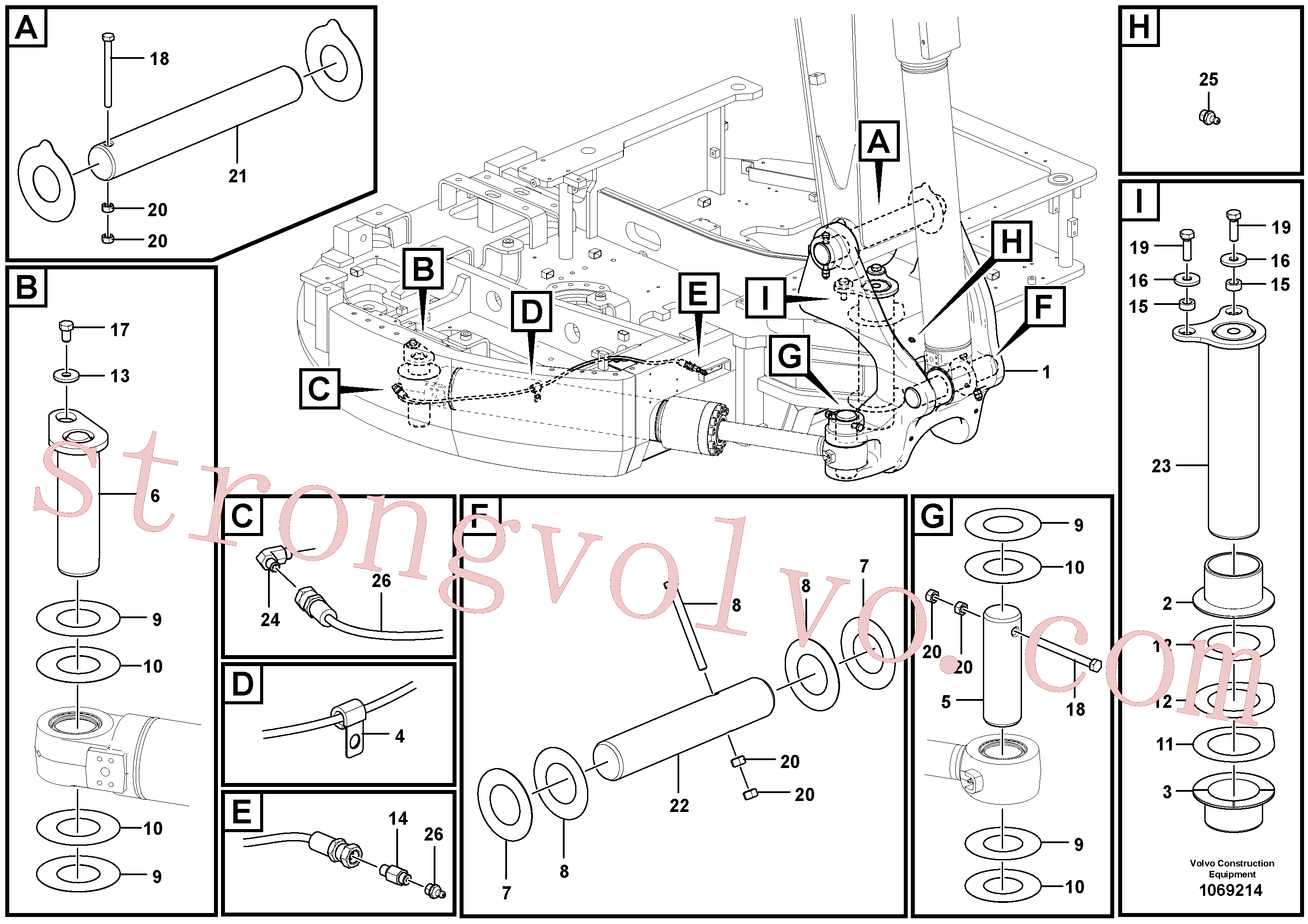 Volvo Acessórios para escavadeira VOE14608080 Pino Acessórios