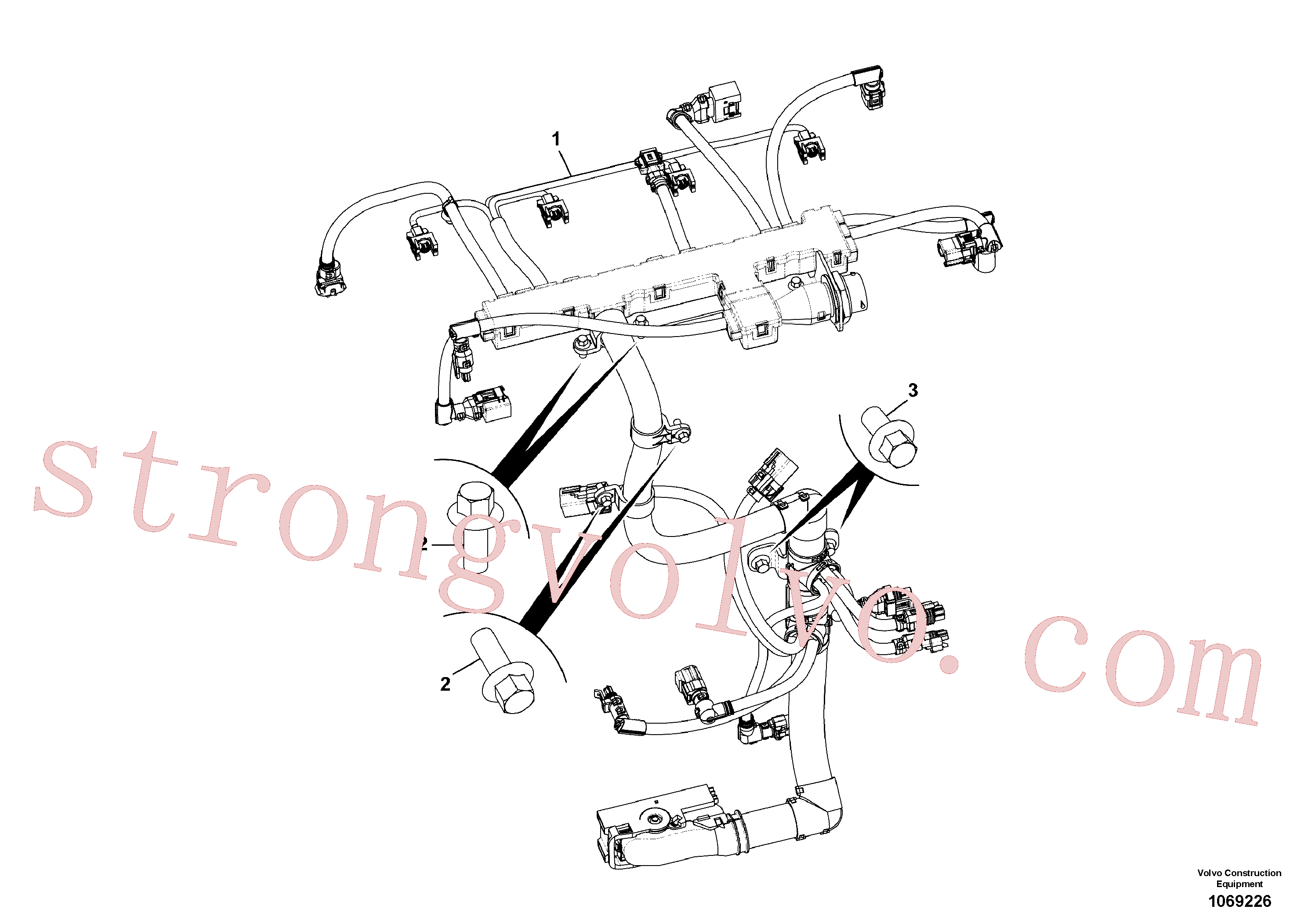 VOE16212100 Volvo Cablagem, motor(1069226 Montagem)