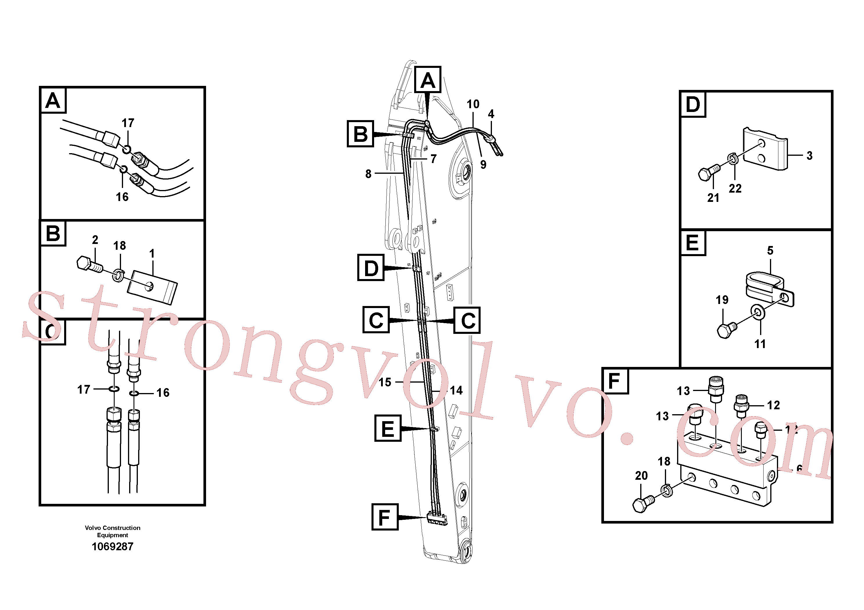VOE936194 Mangueira completa Inscreva-se para Volvo Acessórios para escavadeira