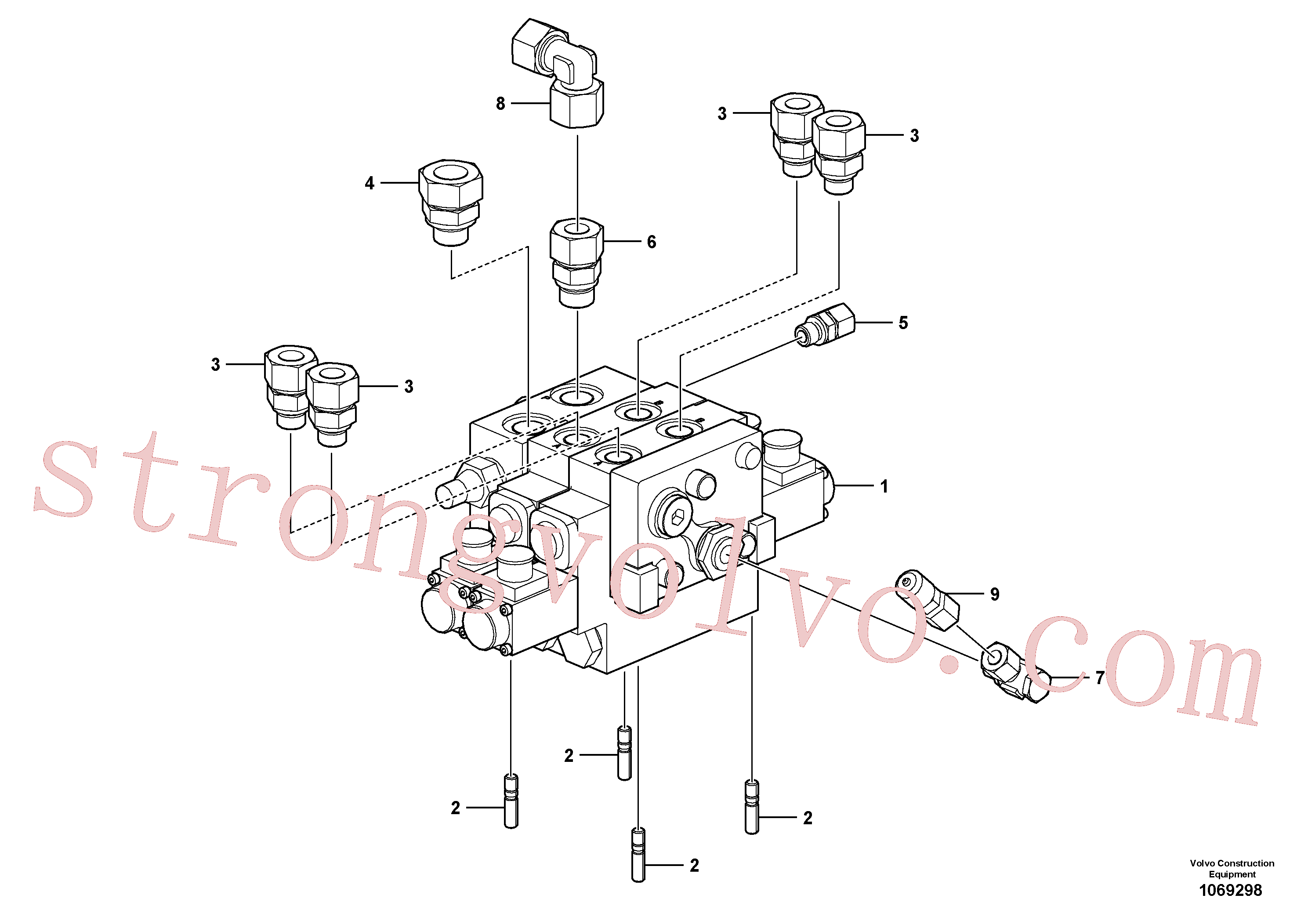 RM96723648 Volvo Bloco de válvulas do espigão(1069298 Montagem)
