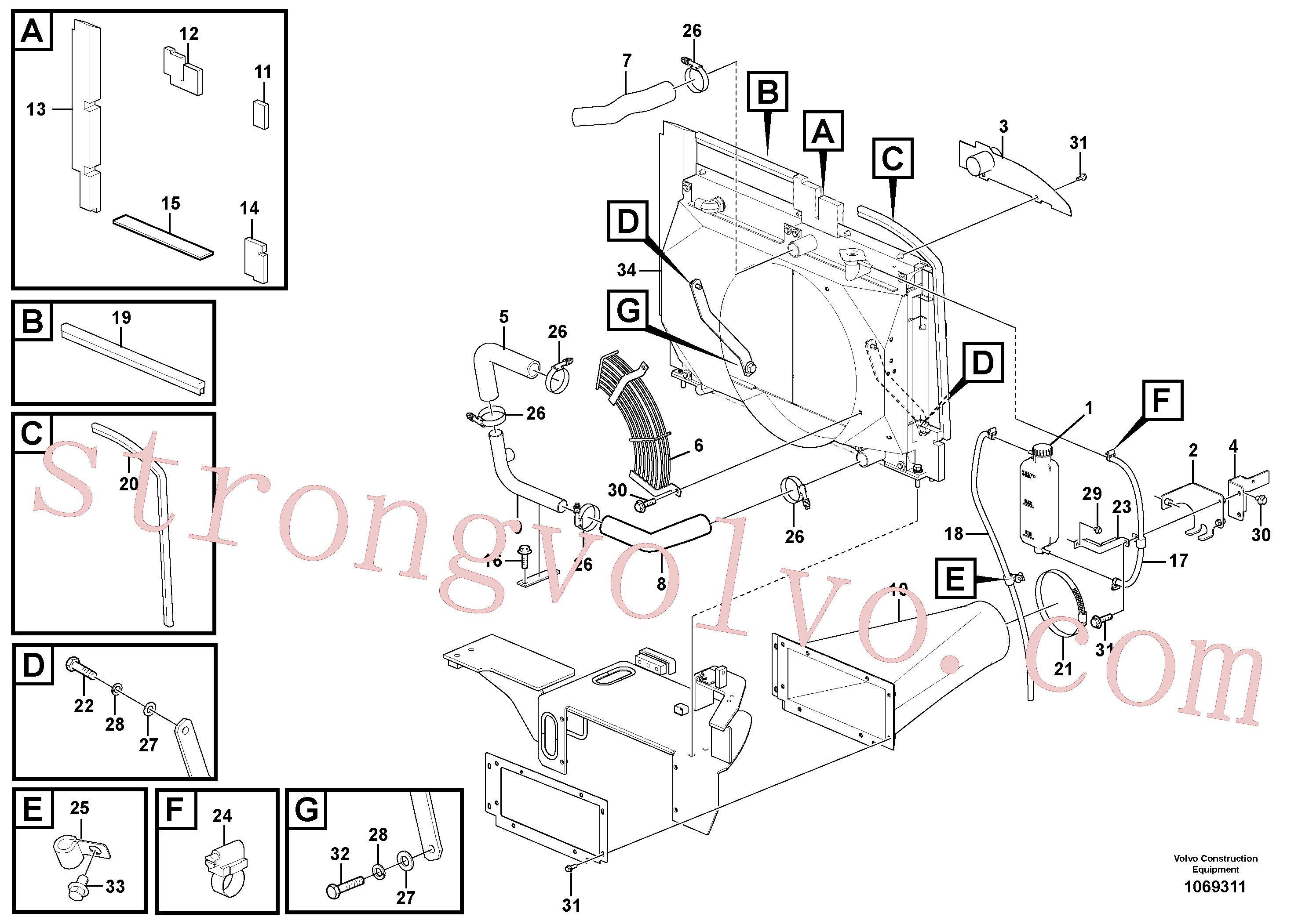 VOE14668664 Volvo Sistema de arrefecimento(1069311 Montagem)