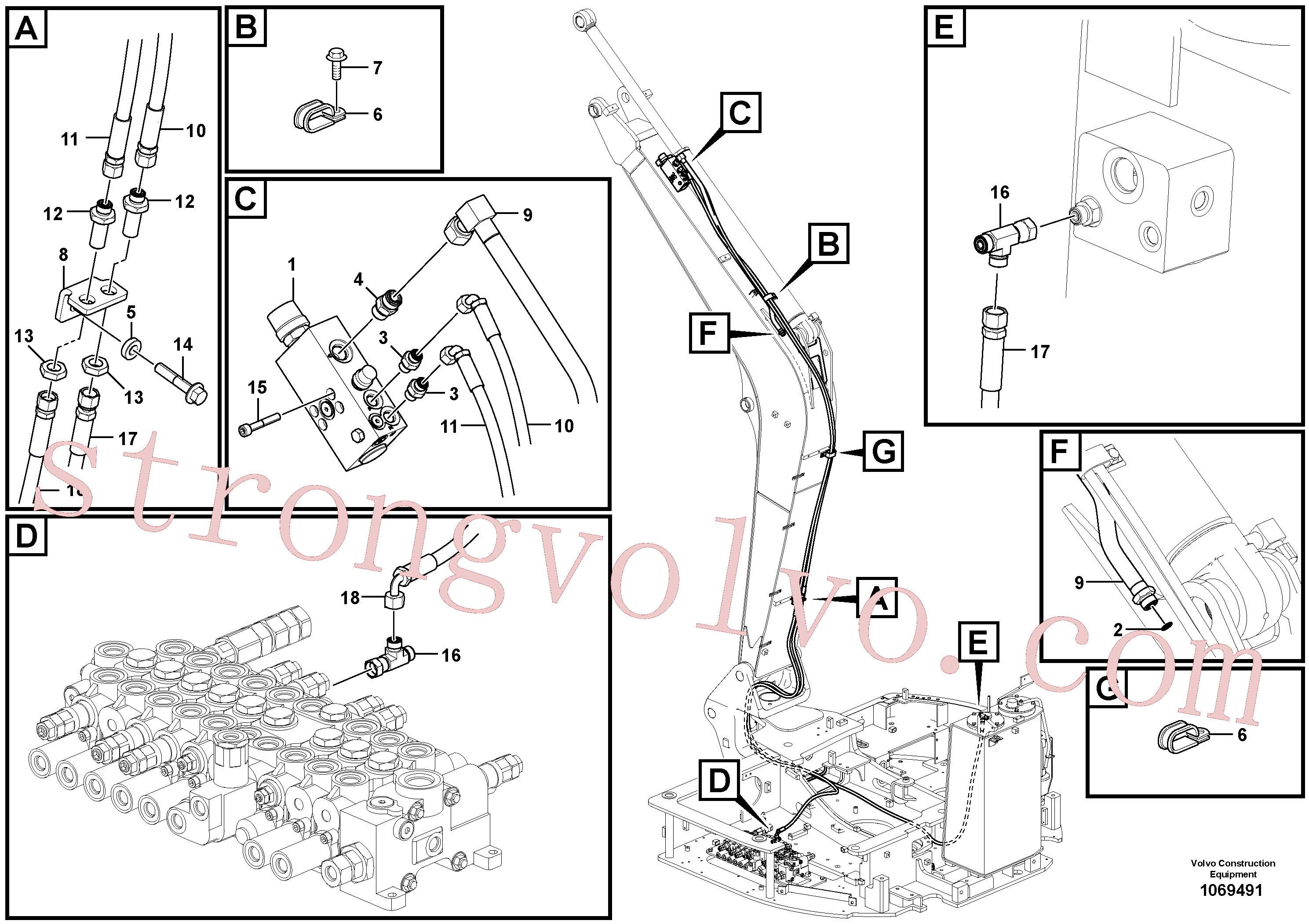 VOE14555444 Suporte Inscreva-se para Volvo Acessórios para escavadeira