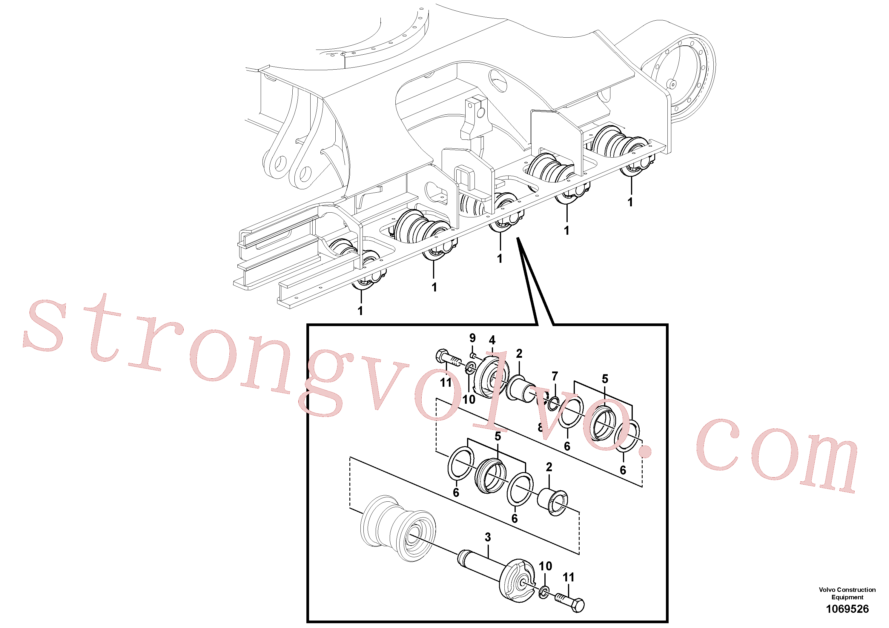 VOE997460 Volvo Rolete de fundo(1069526 Montagem)