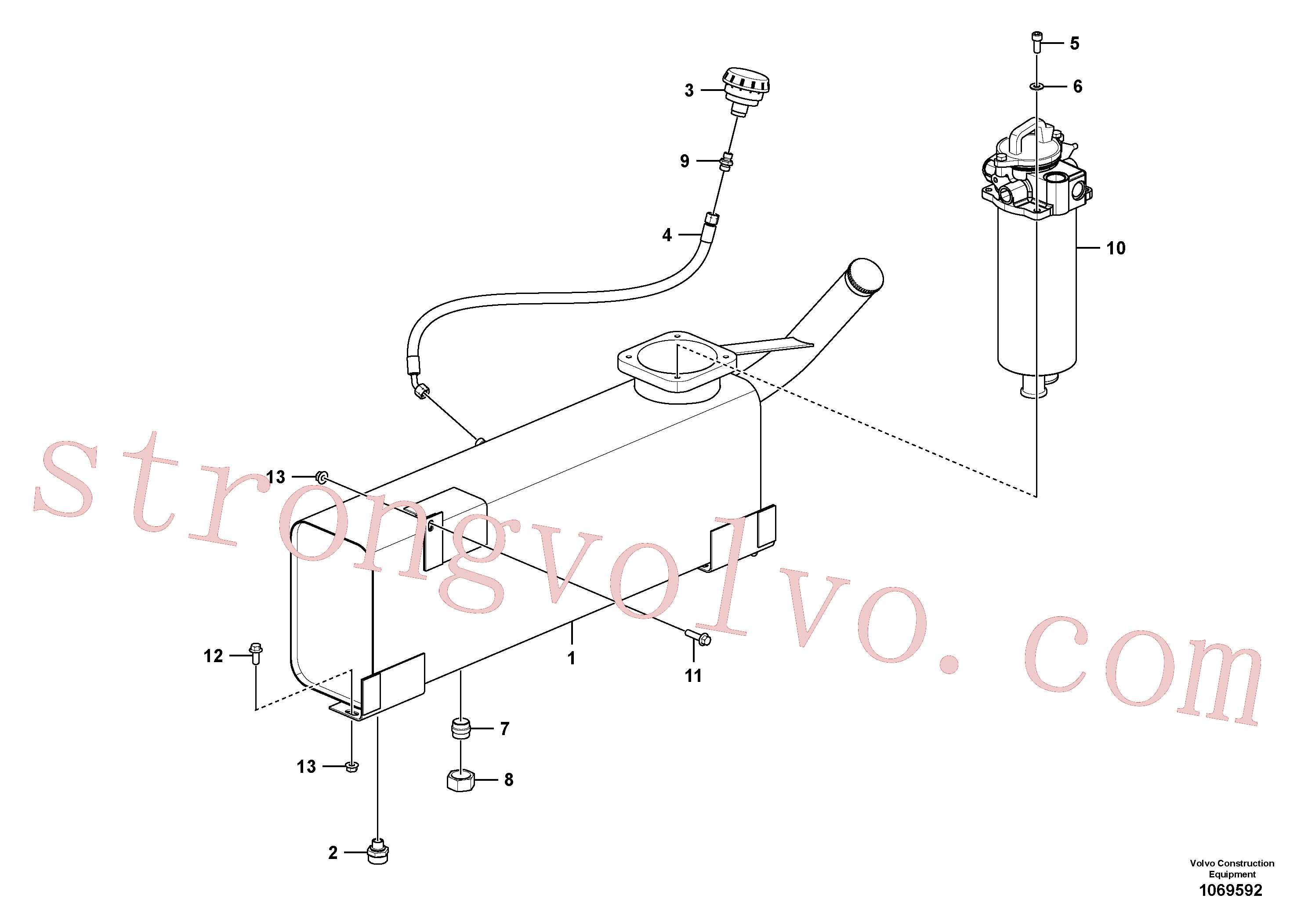 ZM4384256 Volvo Tanque de óleo hidráulico com acessórios(1069592 Montagem)