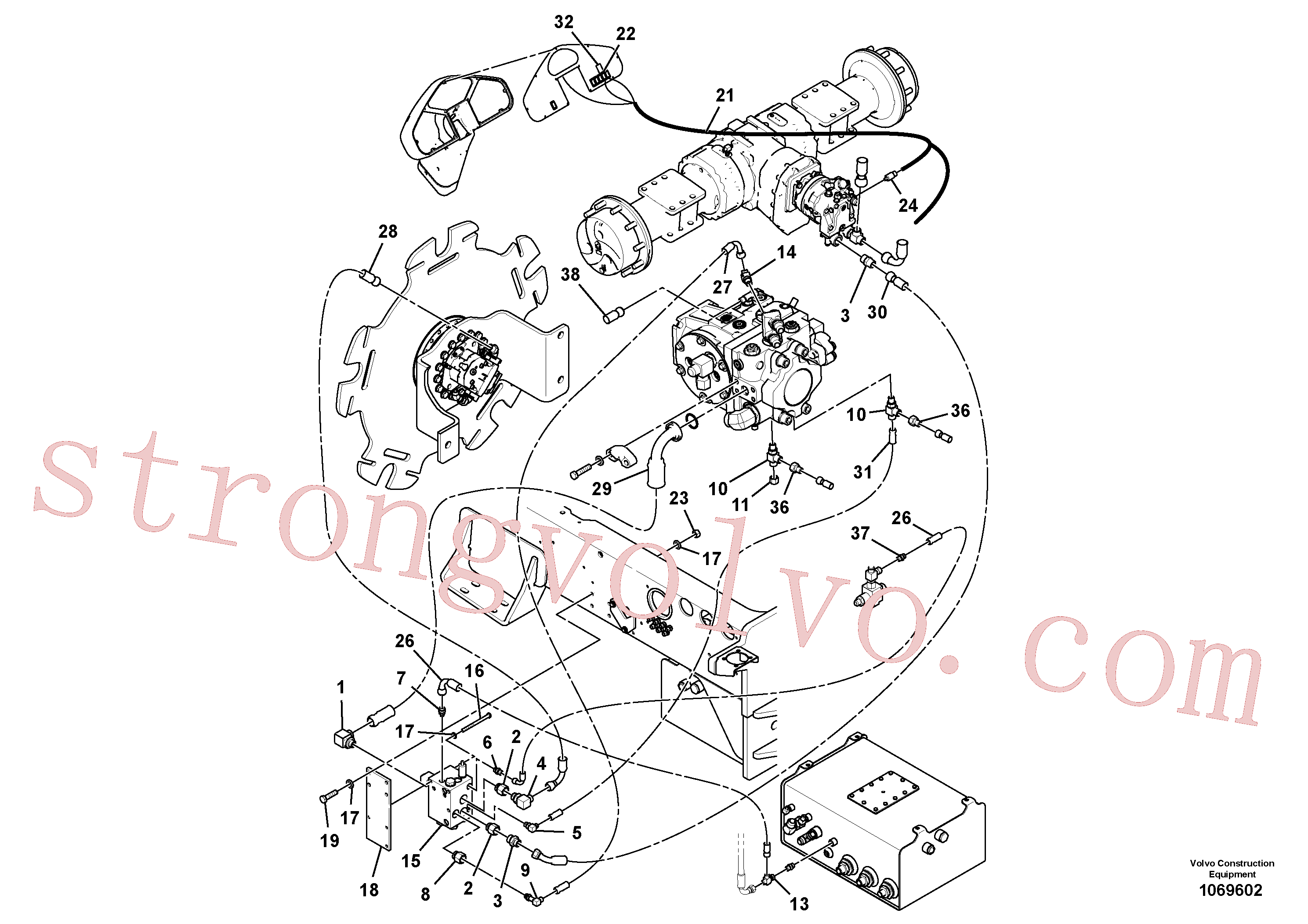 RM59924423 Volvo Divisor de fluxo(1069602 Montagem)