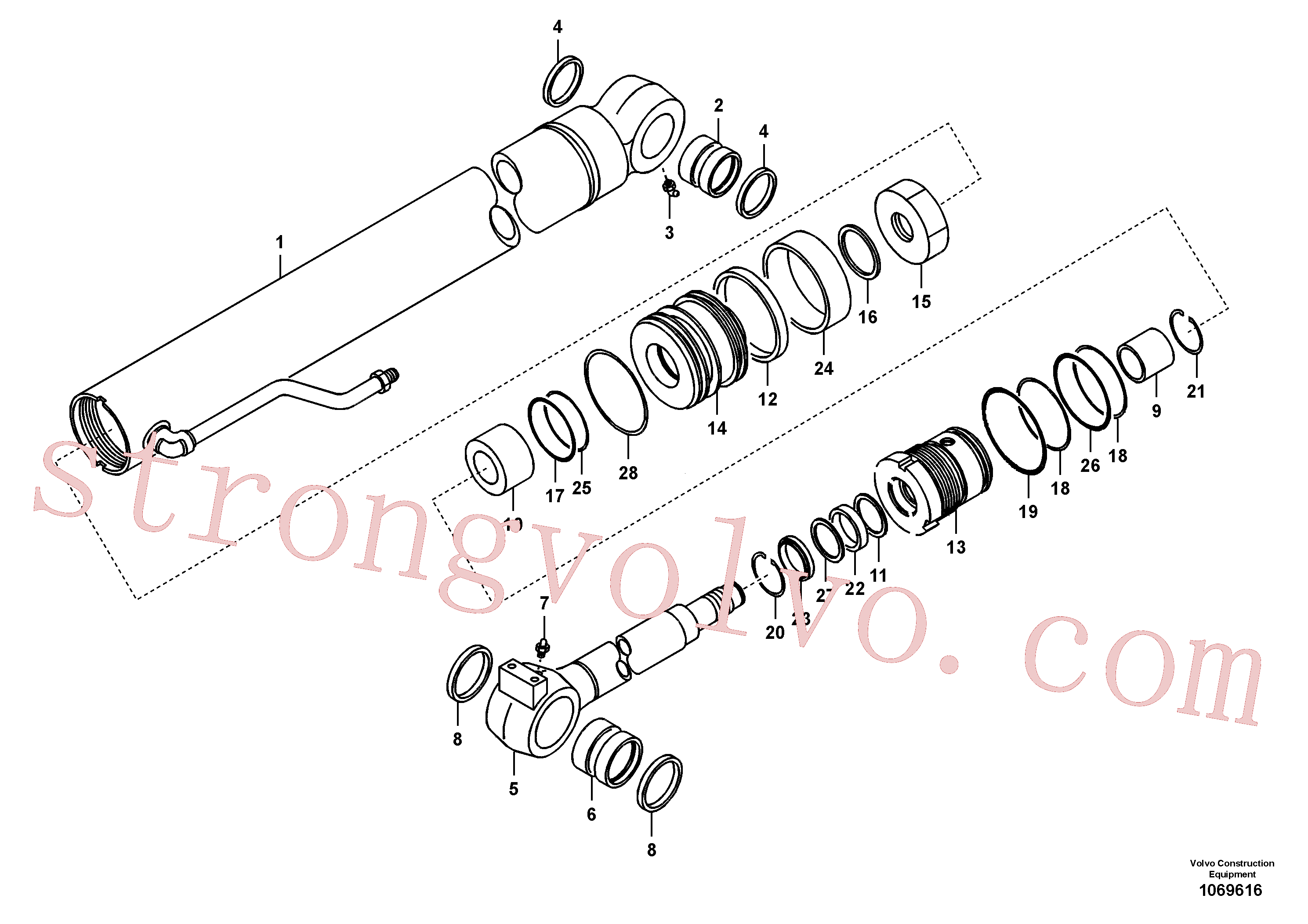 VOE14880699 Volvo Cilindro da lança(1069616 Montagem)