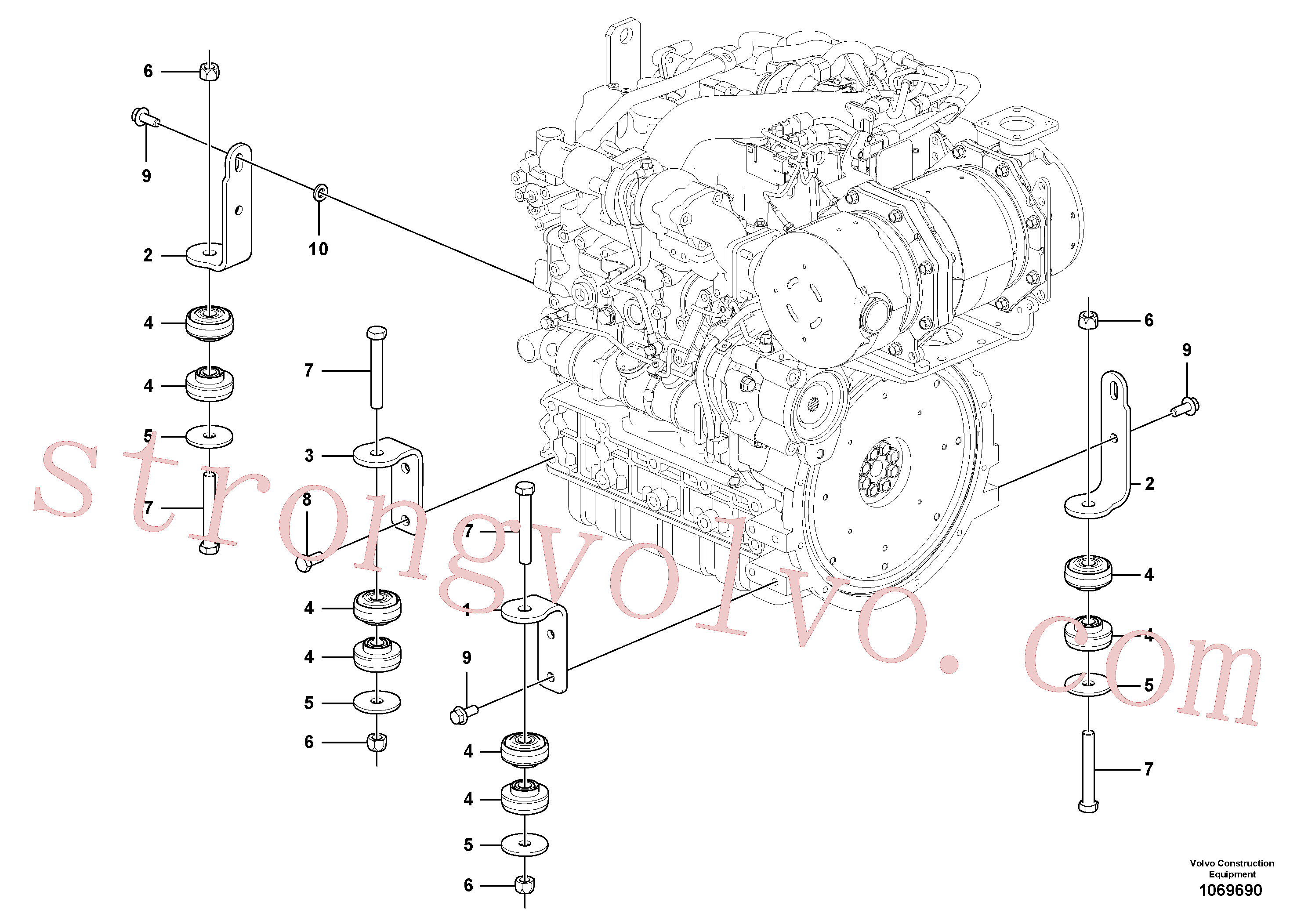 Atacado VOE980465 Parafuso sextavado Volvo escavadeira