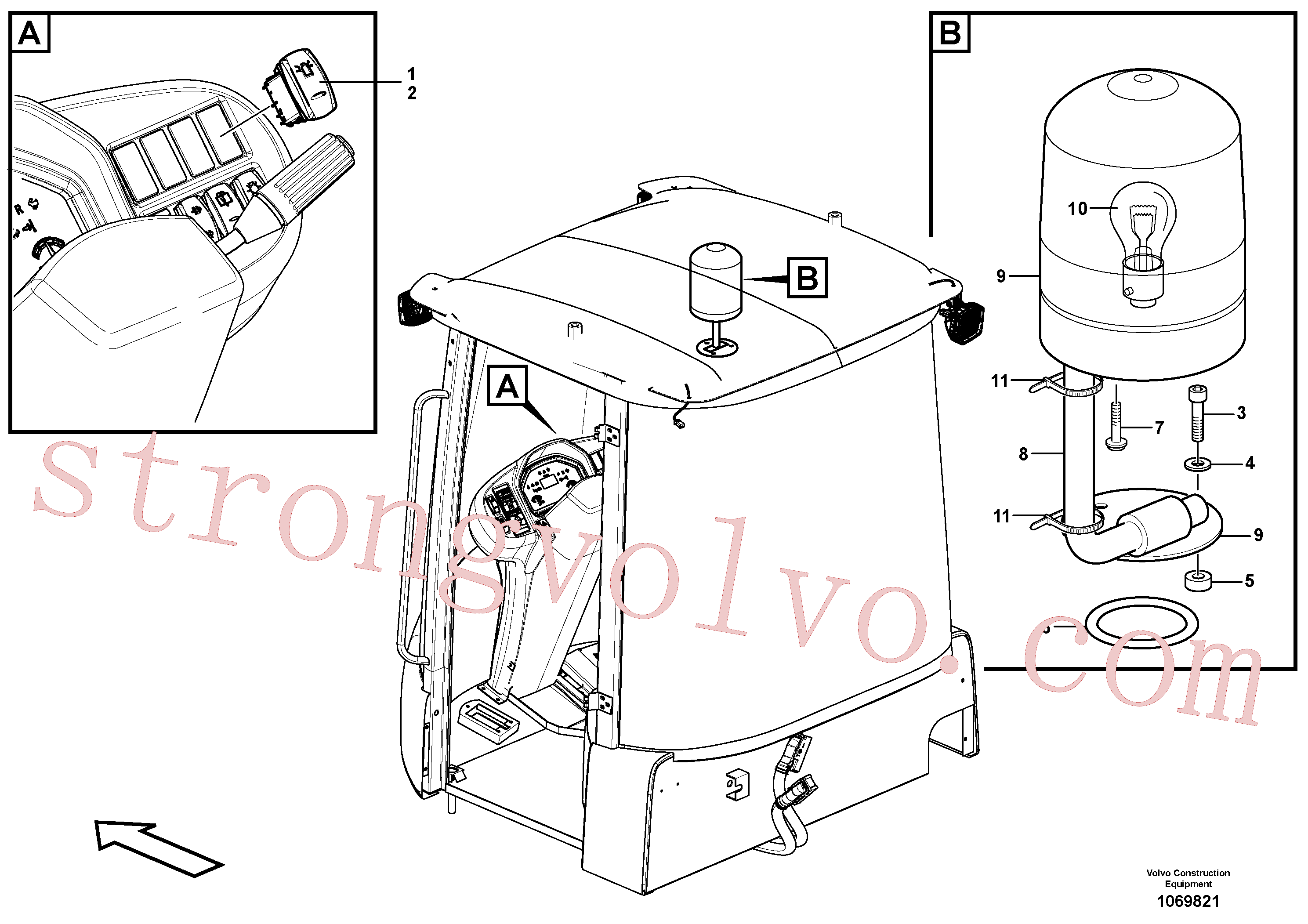 VOE930416 Volvo Farol rotativo(1069821 Montagem)