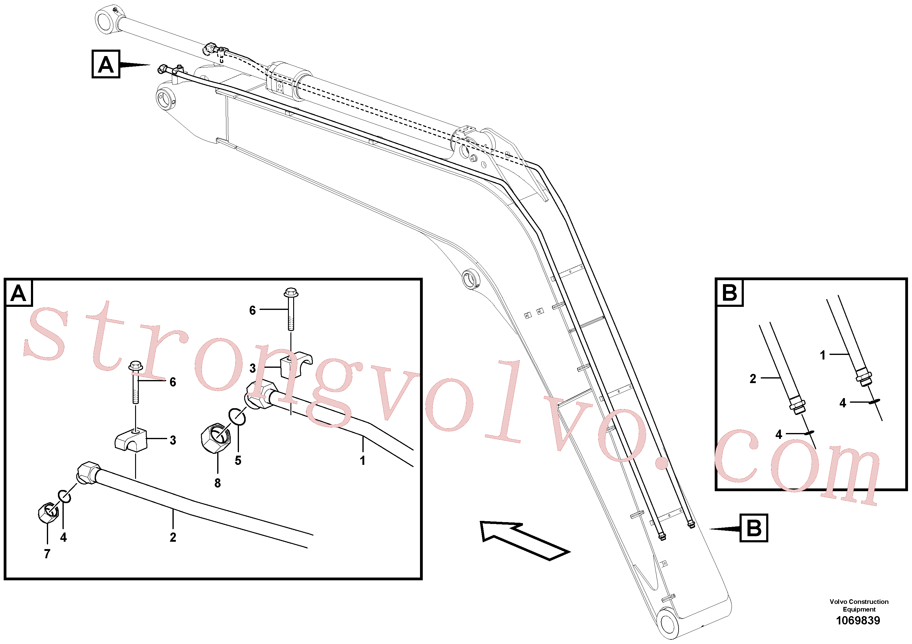 China Made VOE14677997 Pipe Volvo Acessórios para escavadeira