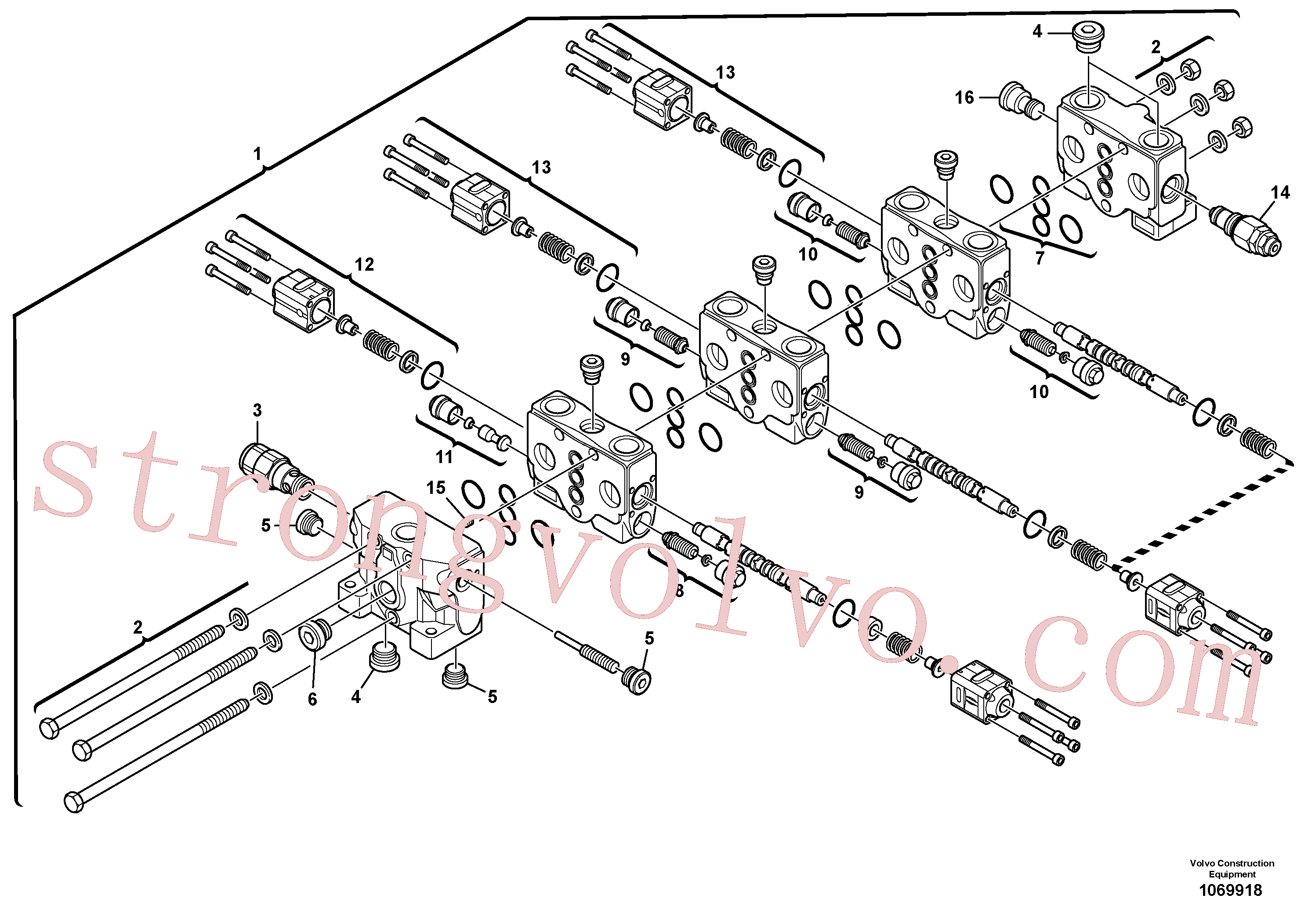 VOE11370780 Volvo Válvula de comando(1069918 Montagem)
