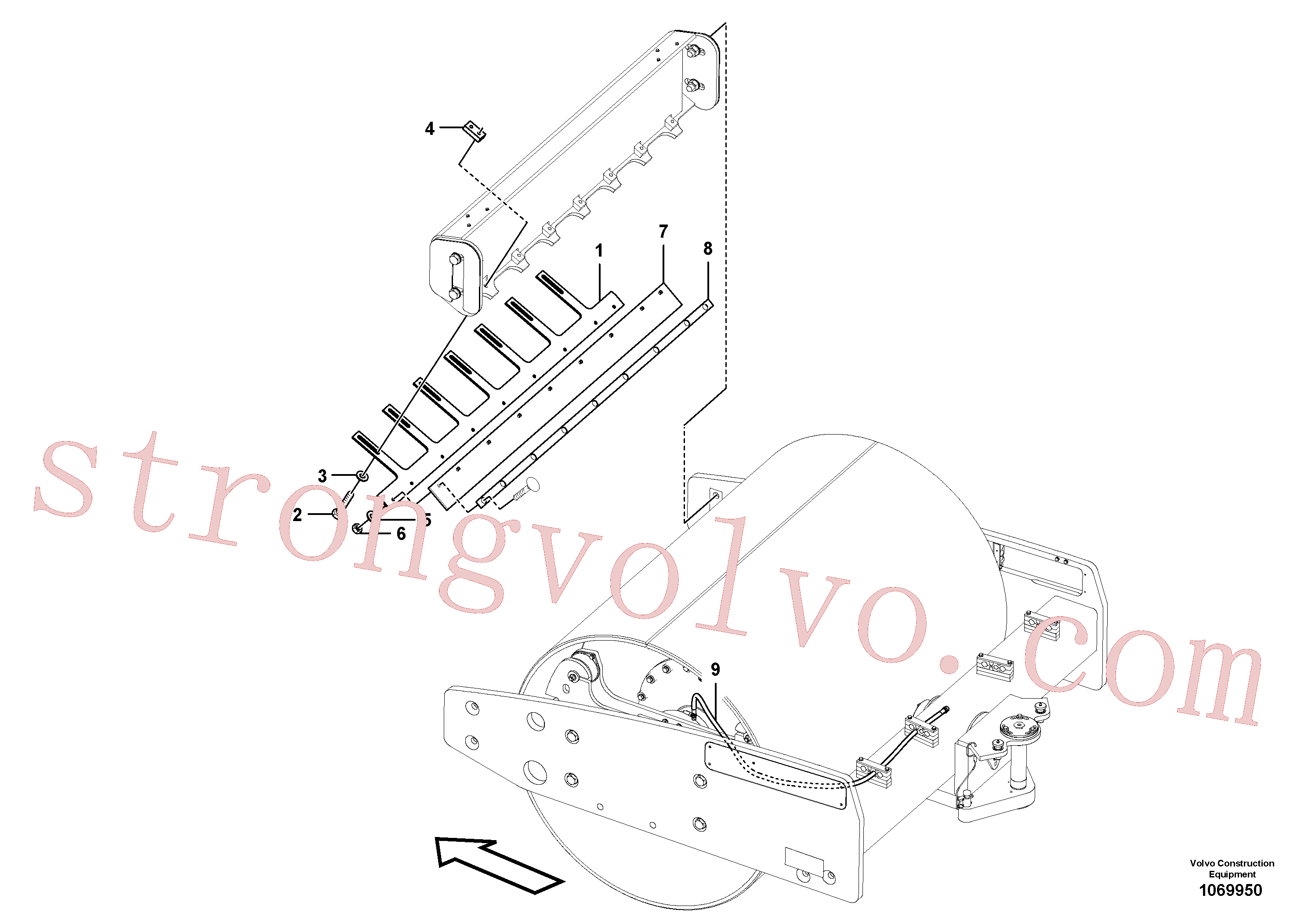 RM96704622 Volvo Instalação do tambor da raspadeira(1069950 Montagem)