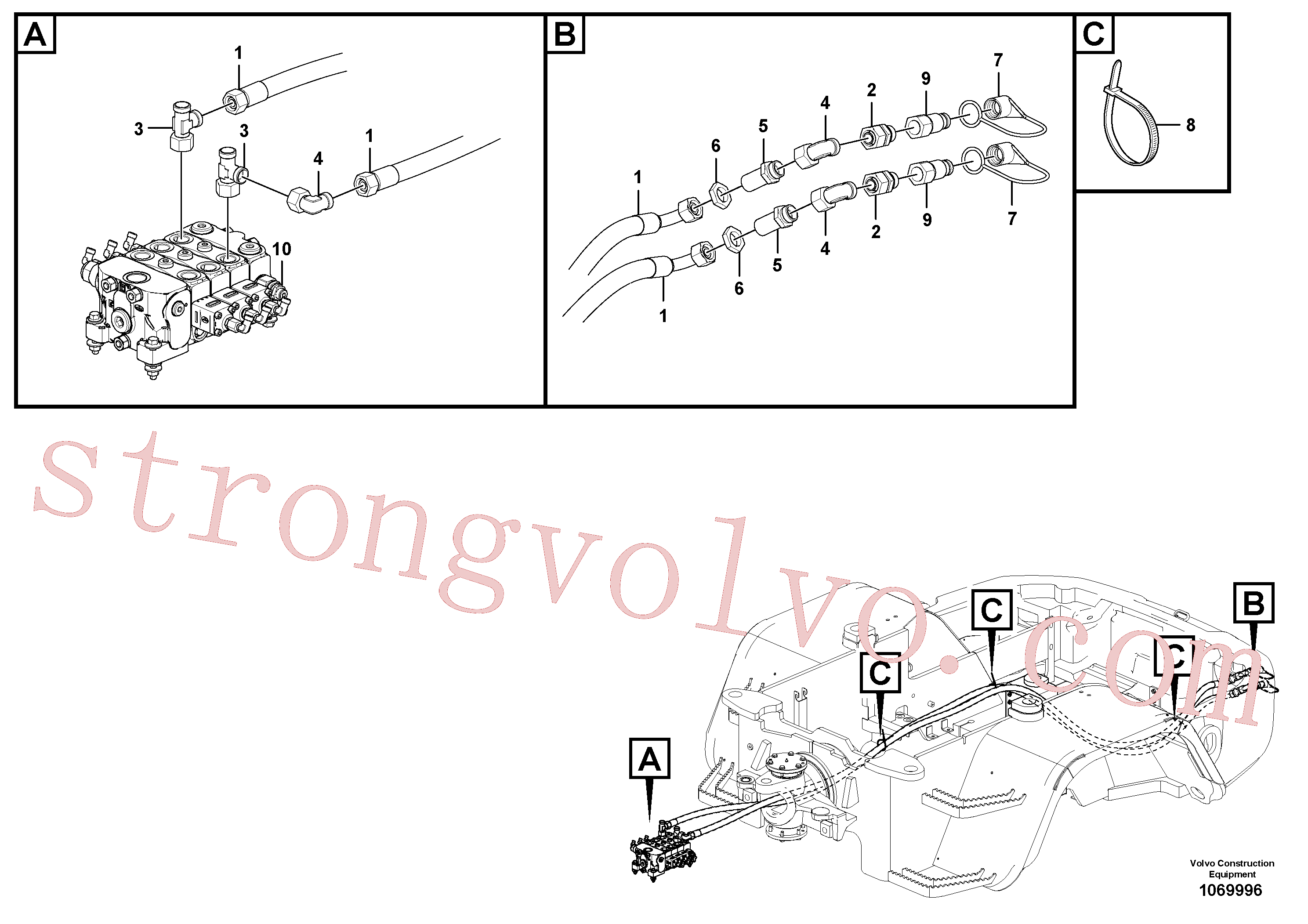 VOE957084 Niple Inscreva-se para Volvo Acessórios para escavadeira