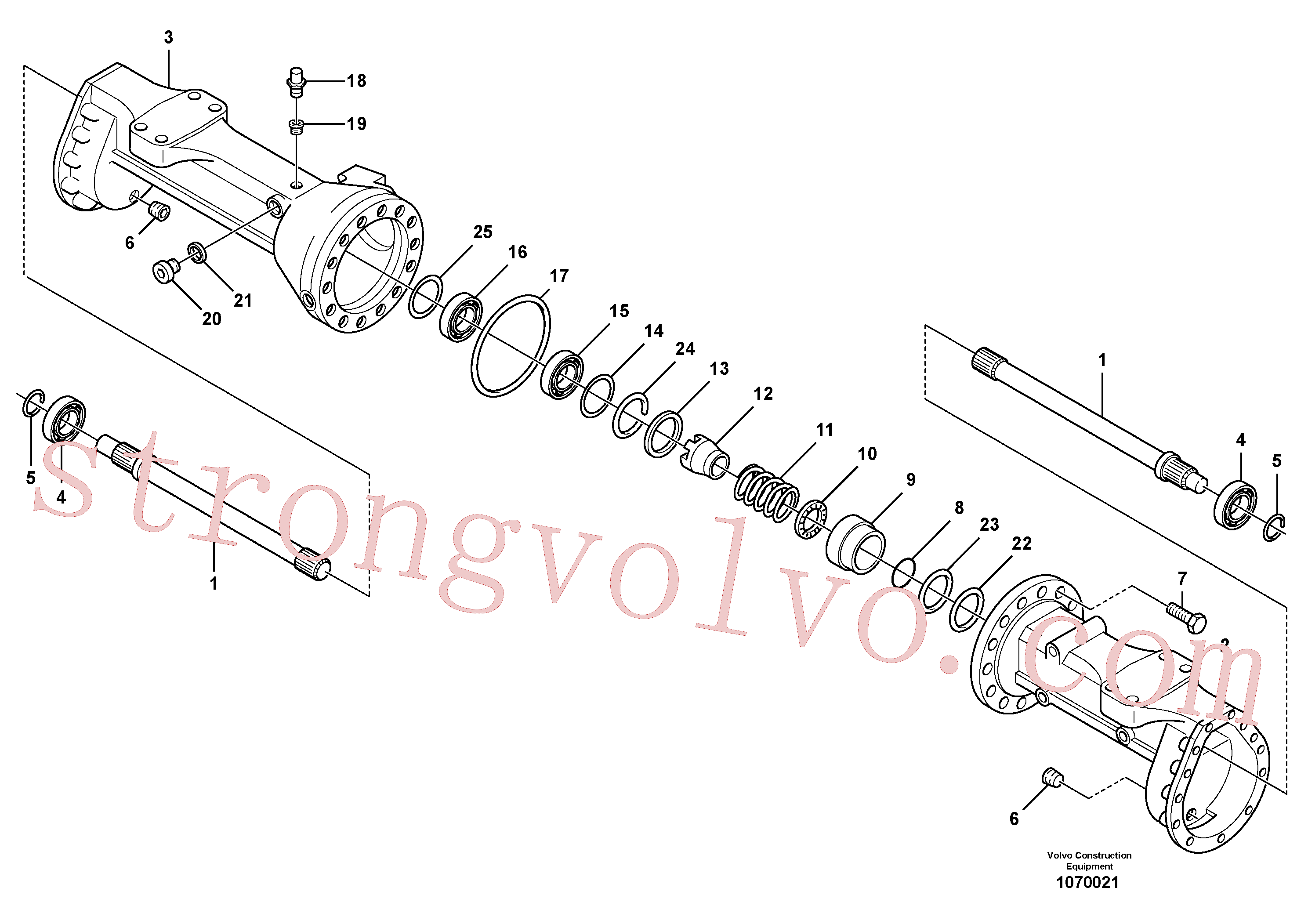 VOE17219523 Volvo Alojamento - eixo dianteiro, Alojamento - eixo traseiro(1070021 Montagem)