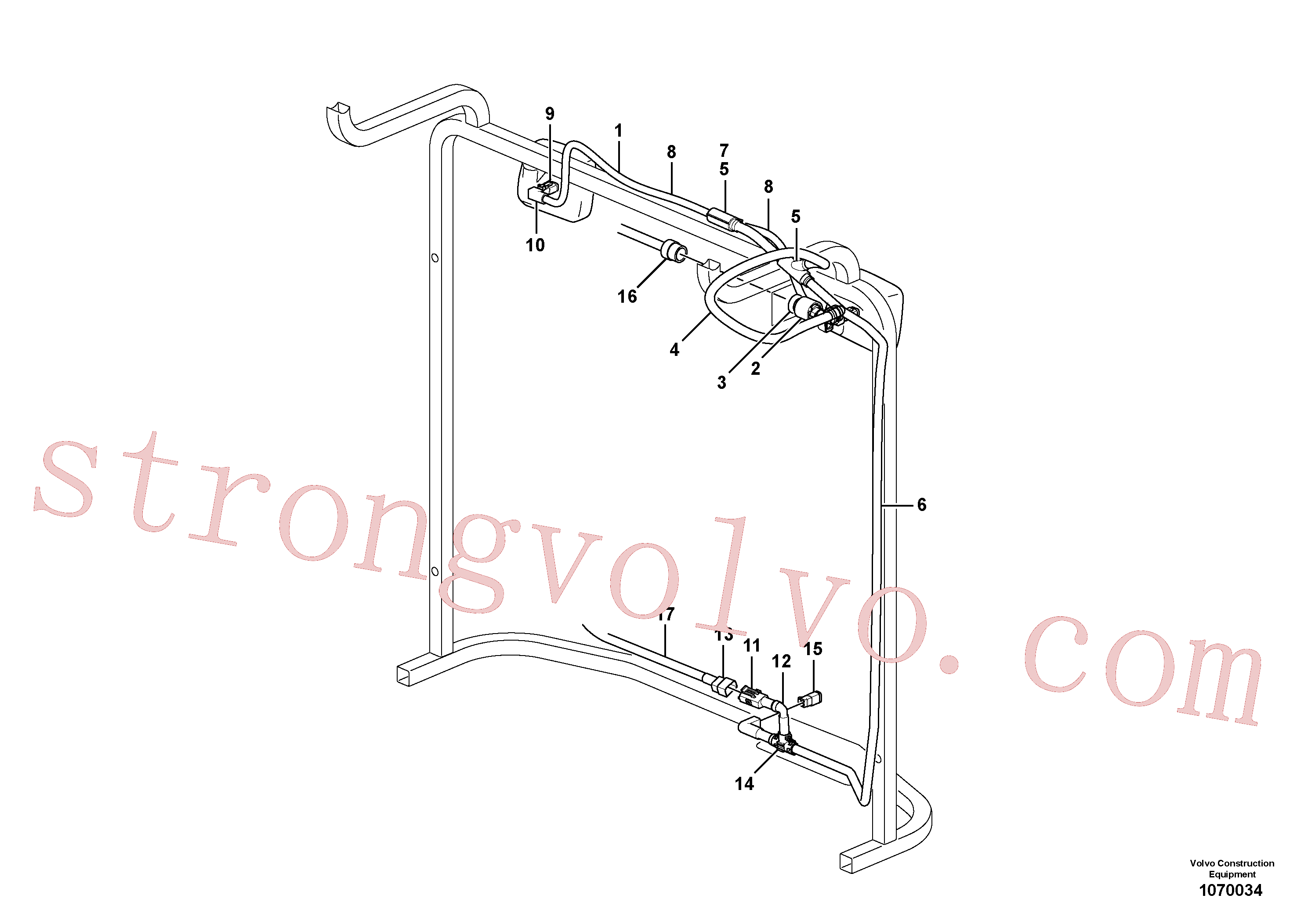 VOE11170006 Volvo Cablagem, radiador(1070034 Montagem)