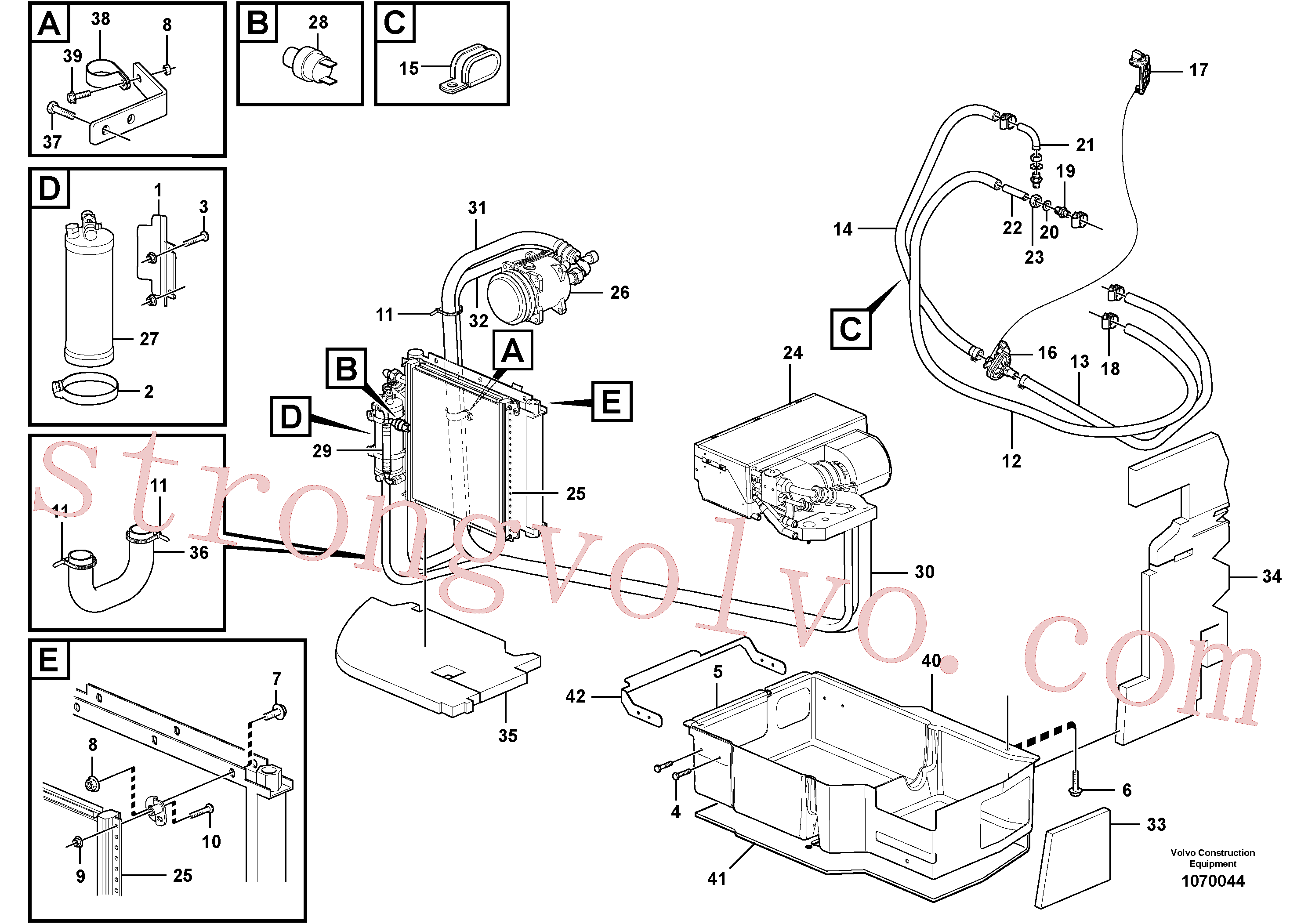 VOE969411 Volvo Ar condicionado, unidade de climatização(1070044 Montagem)