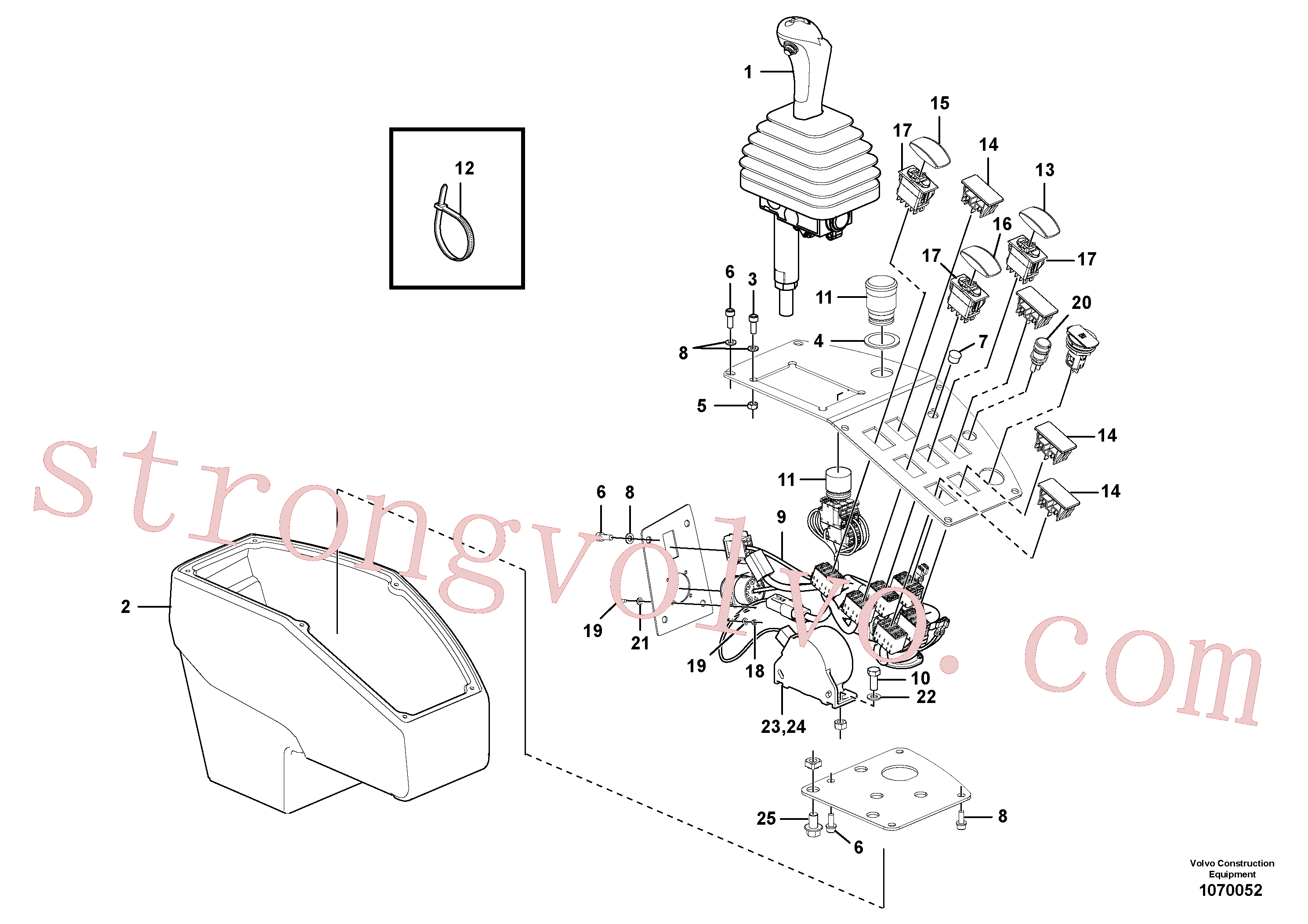 VOE959166 Volvo Painel de interruptores do balanceiro(1070052 Montagem)