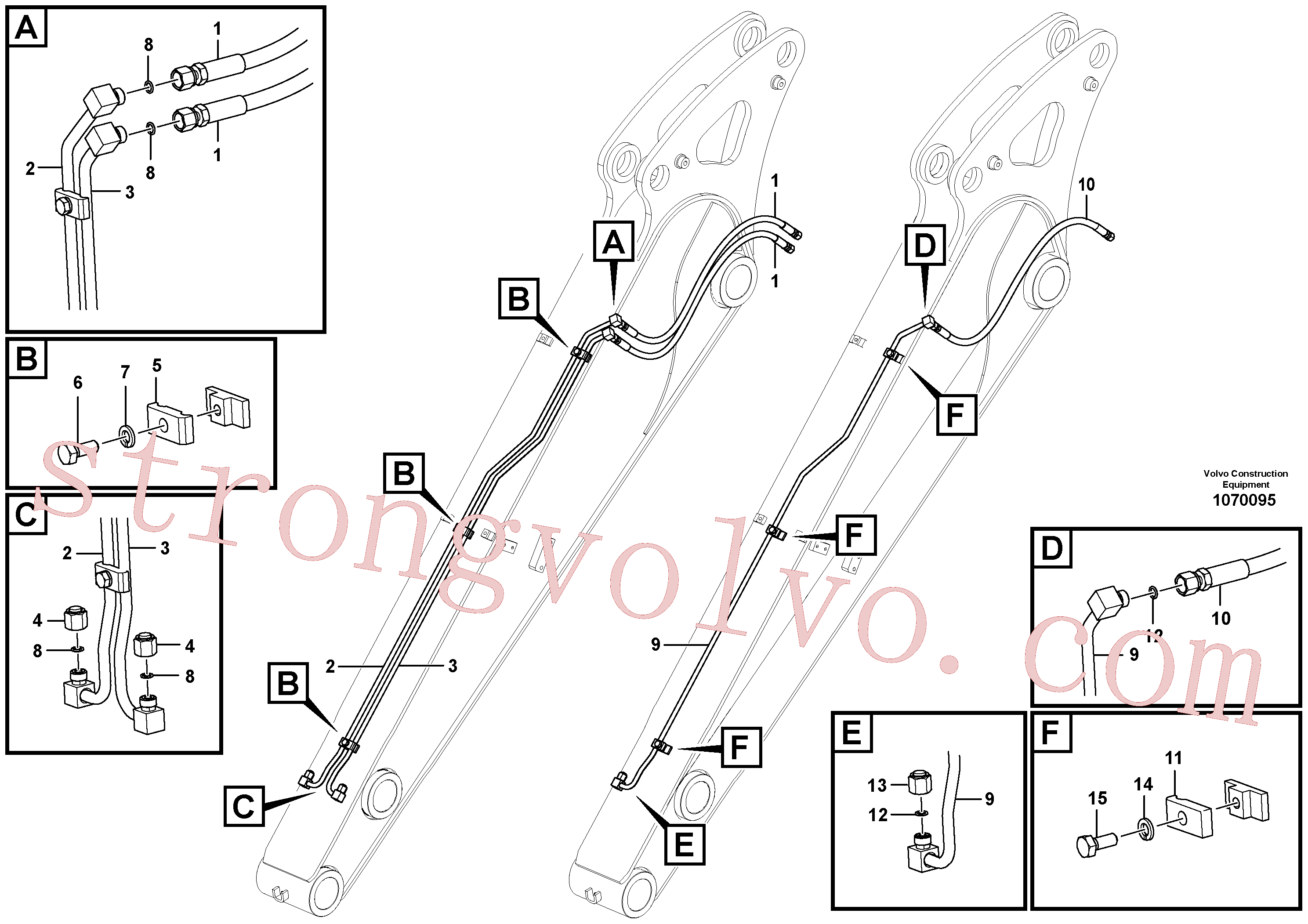 Atacado VOE14626387 Tubo Volvo escavadeira