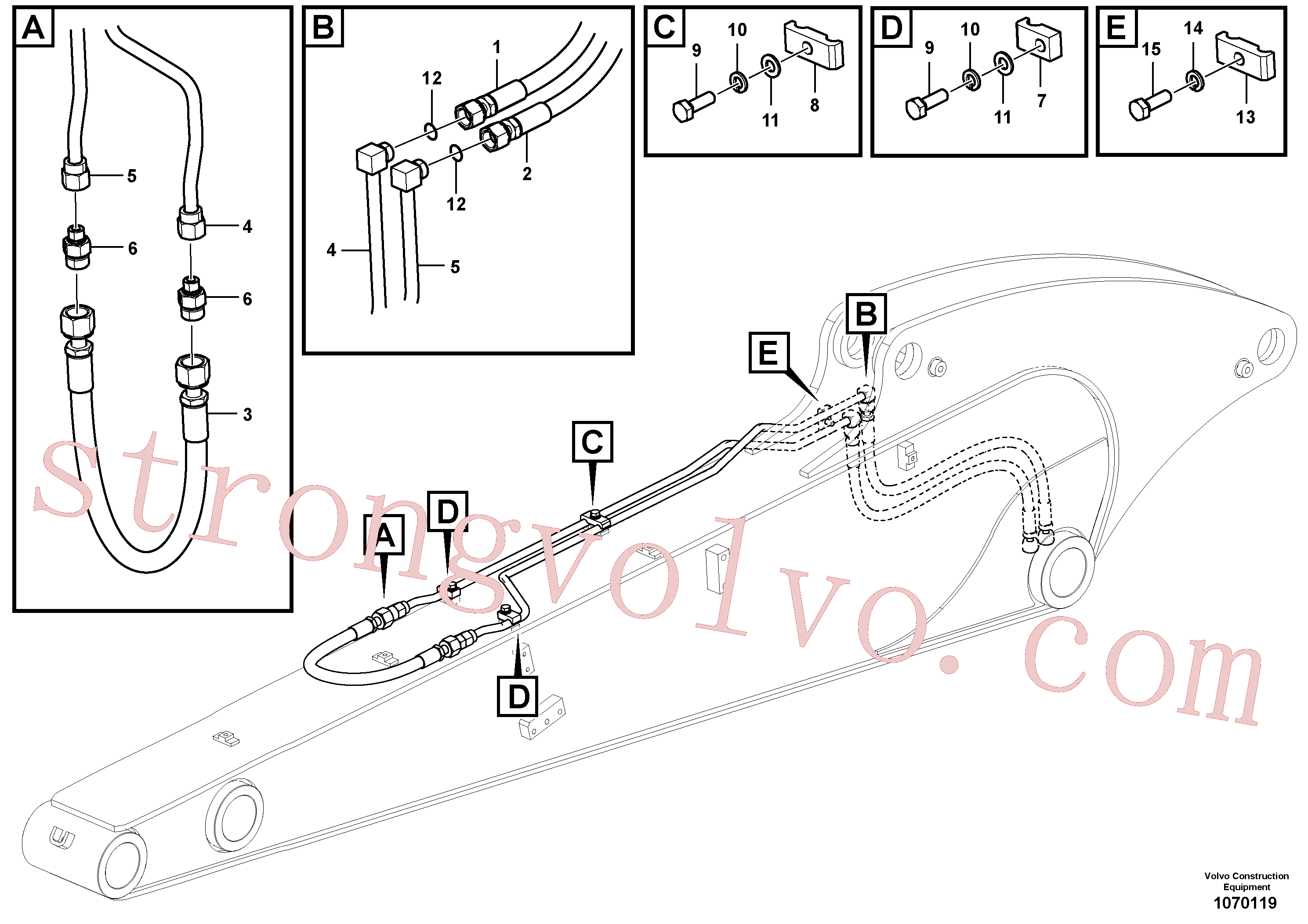 Atacado VOE14626391 Tubo Volvo escavadeira