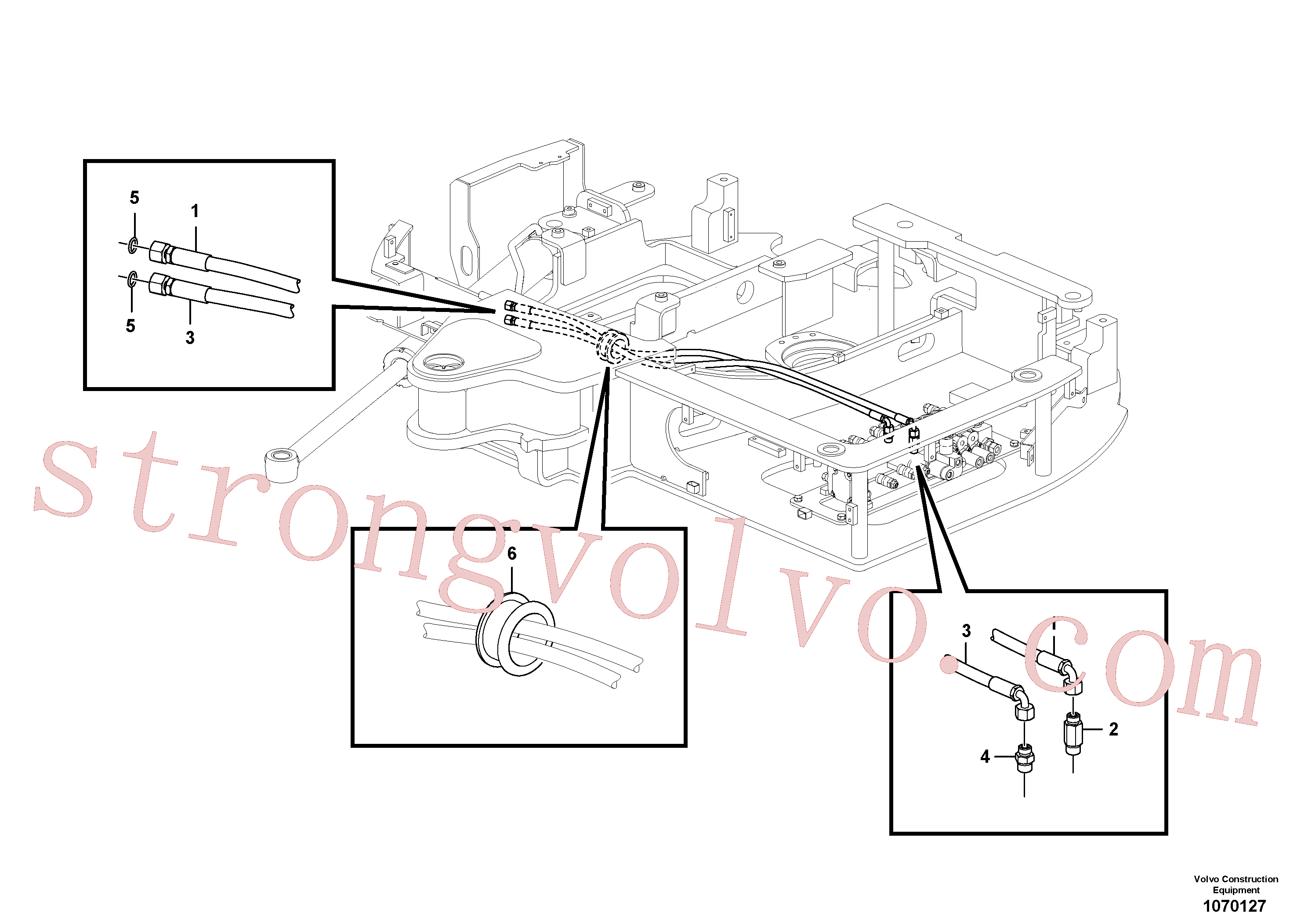 VOE14524201 Volvo Sistema hidráulico, válvula de comando da lança e articulação(1070127 Montagem)