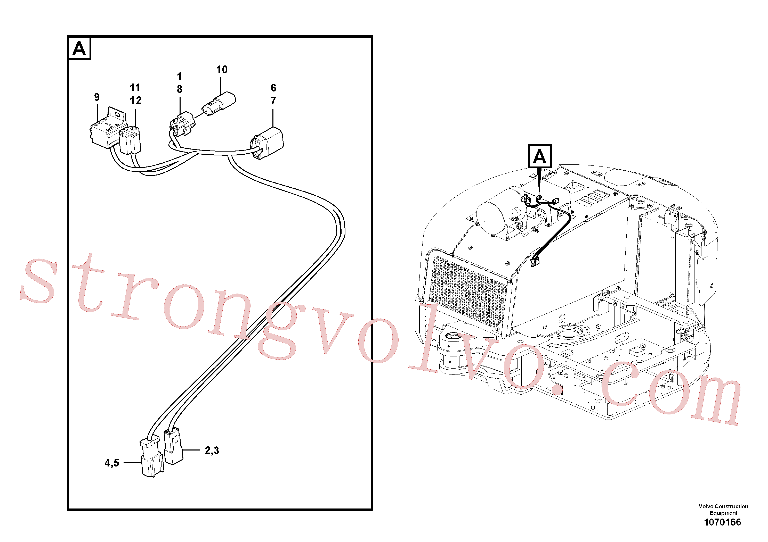 VOE14612652 Volvo Cablagem, compressor(1070166 Montagem)