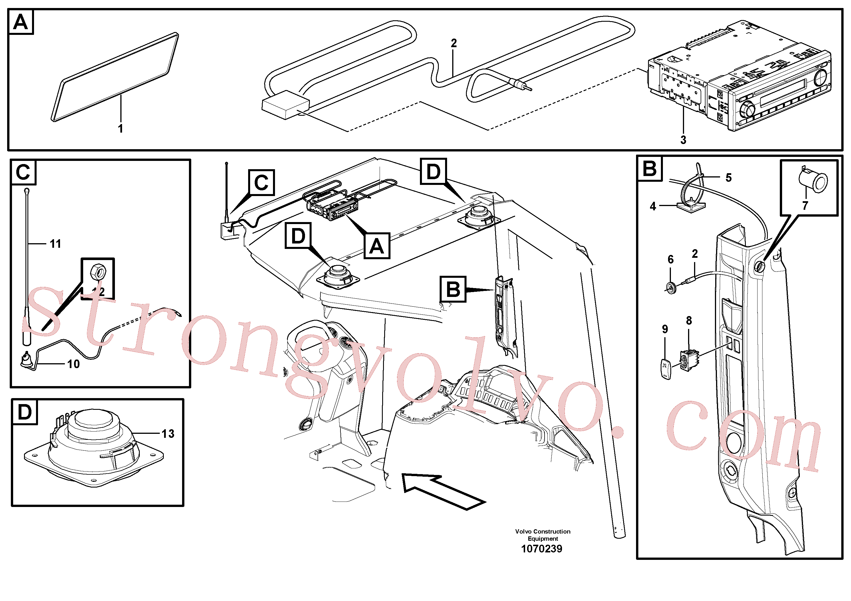 VOE11809129 Volvo Kit do rádio(1070239 Montagem)