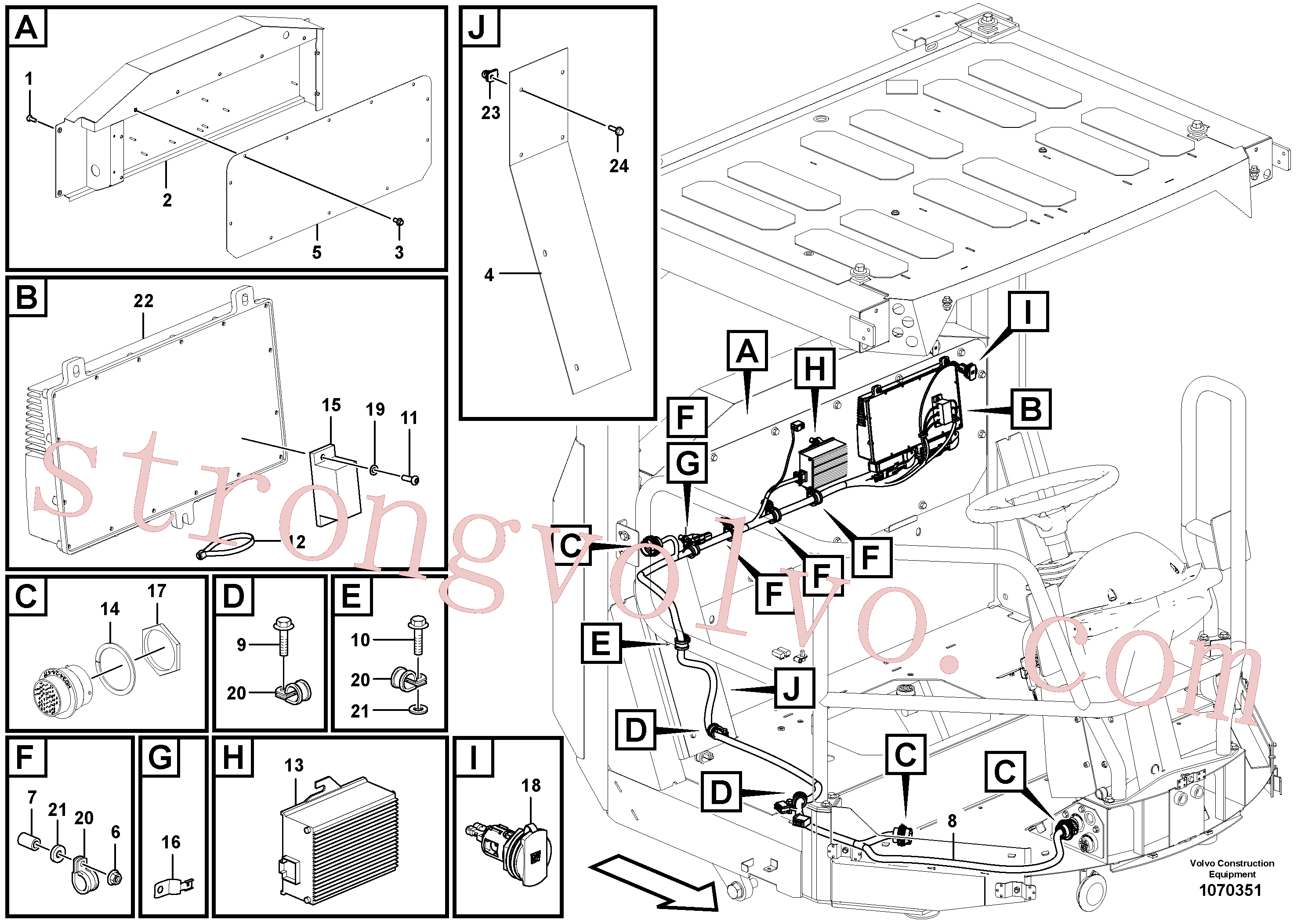 VOE949115 Volvo Cablagem - traseira da cabina(1070351 Montagem)